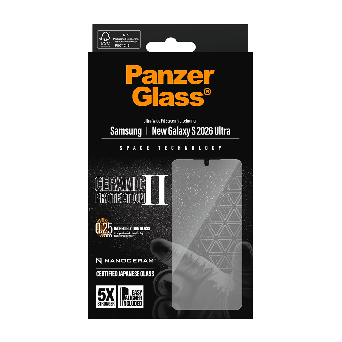 CARE by PanzerGlass Displayschutzglas »Ultra-Wide Fit Screen Protector« für Samsung Galaxy S26 Ultra Displayschutzfolie, Schutzfolie, Bildschirmschutz, kratz- & stoßfest
