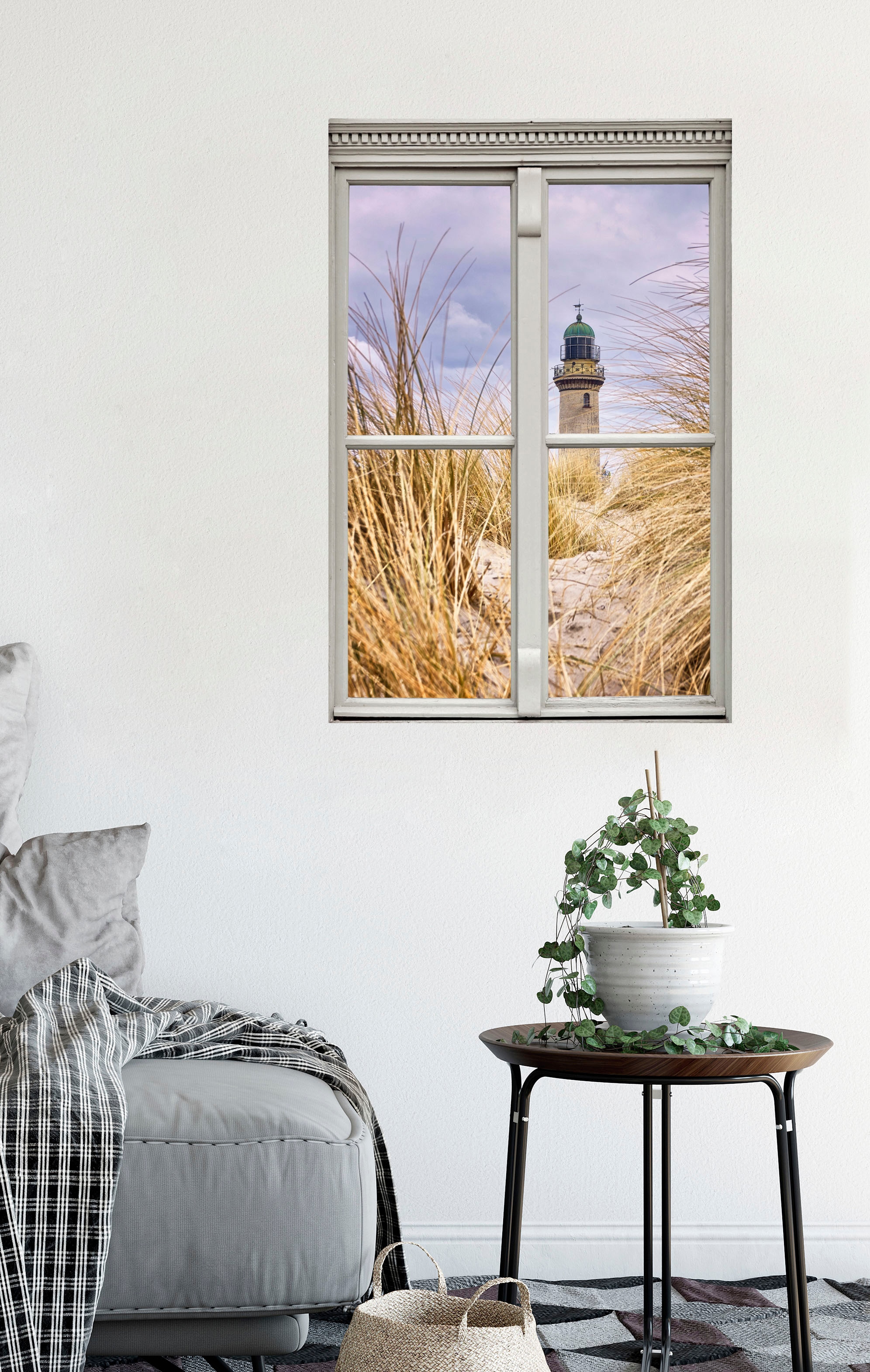 queence Wandsticker »Leuchtturm«, Wandsticker, Wandbild, selbstklebend, 3D, Fenster