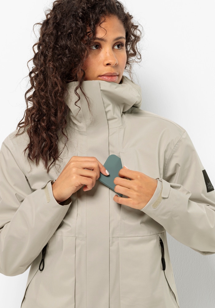 Jack Wolfskin Regenjacke »WANDERMOOD 3L JKT W«, mit Kapuze