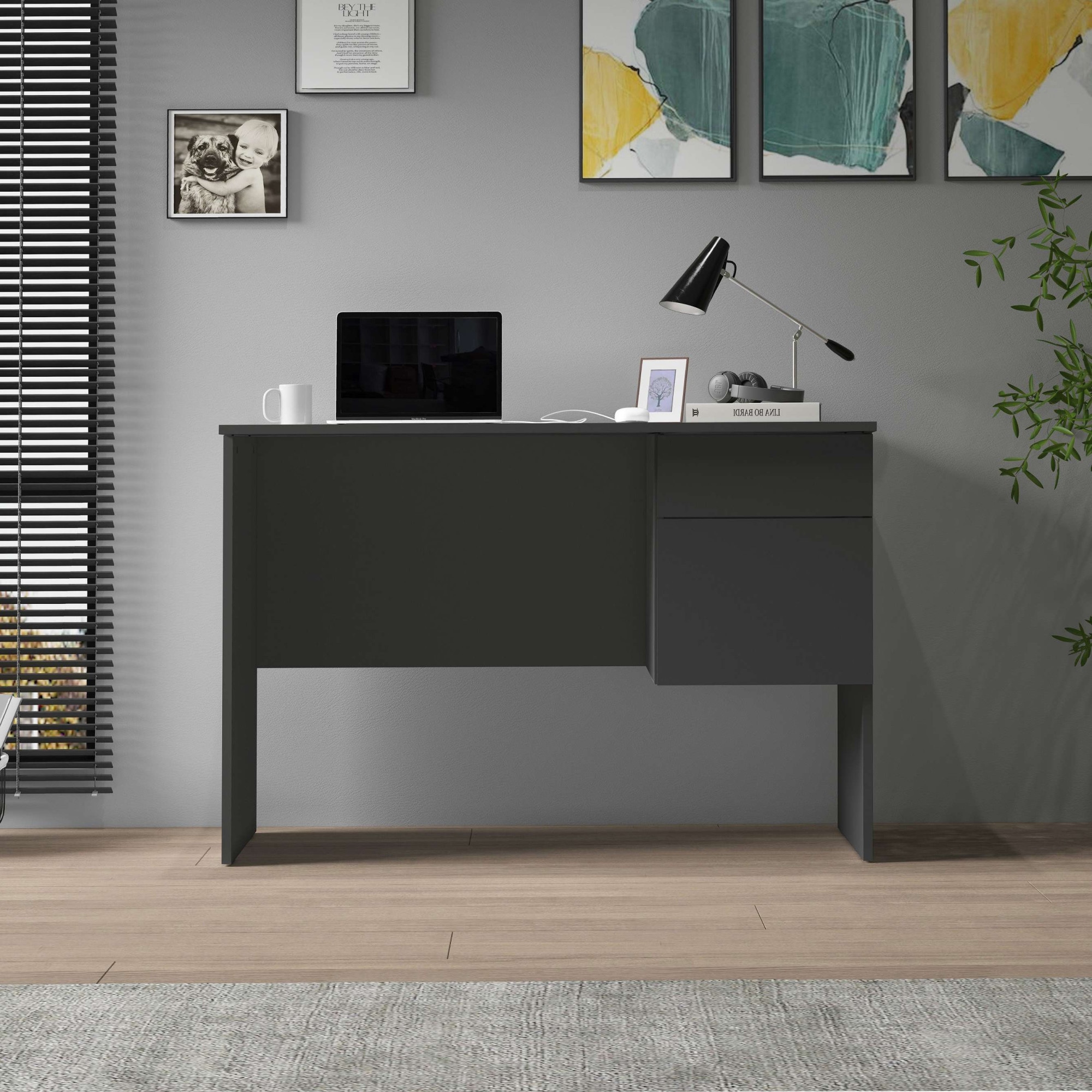 INOSIGN Schreibtisch »Essential, Schreibtisch, kleiner Computertisch, Bürotisch für Büro«, (1 St.), mit 1 Tür,1 Schublade, Arbeitsplatte Breite 110 cm