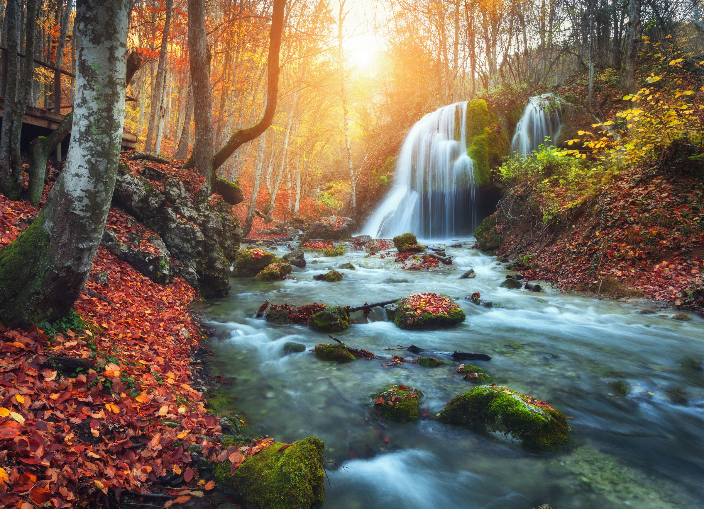 Papermoon Fototapete »Mountain River Autun Waterfall« günstig online kaufen