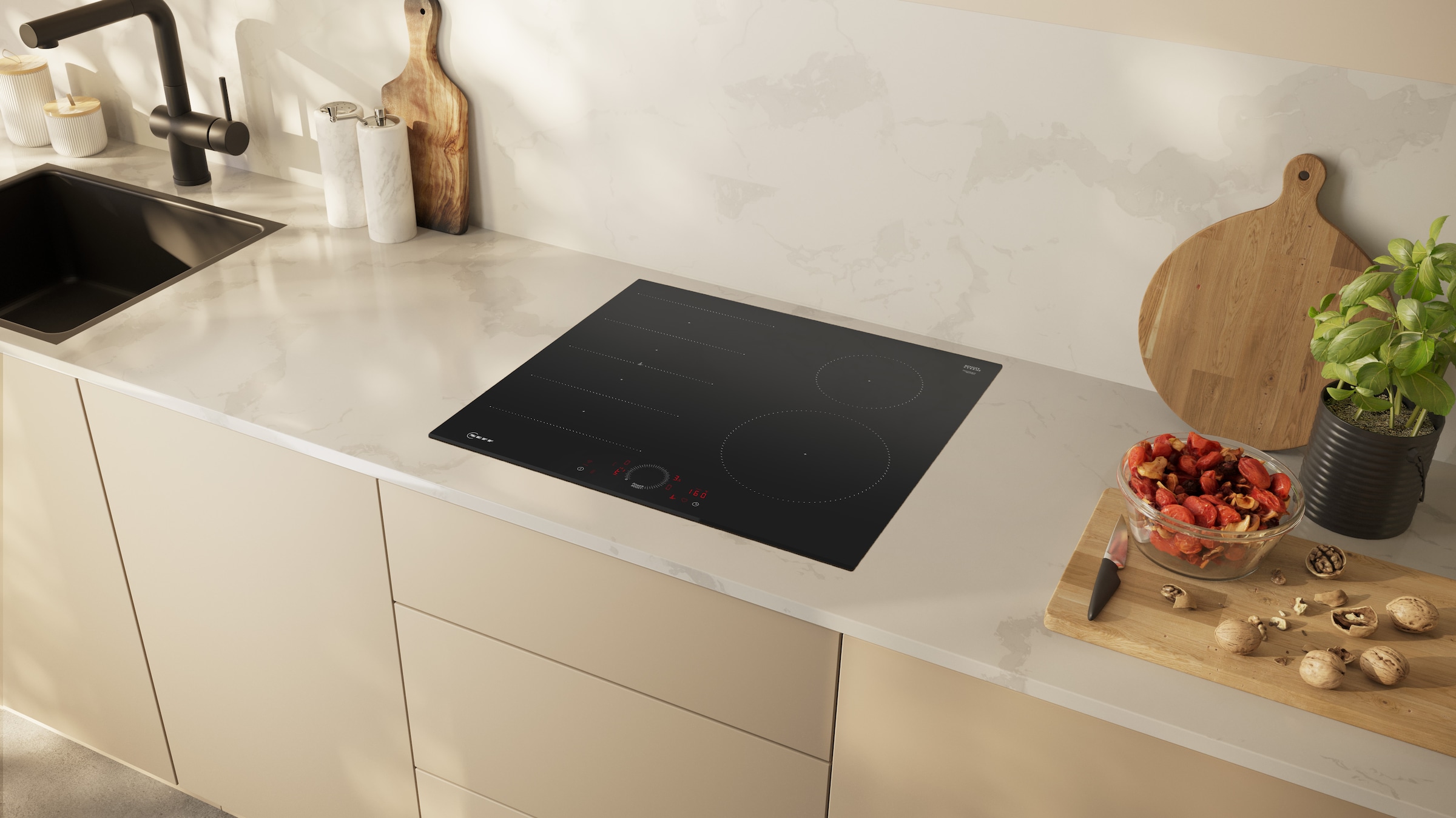 NEFF Induktions-Kochfeld »T66FHE4L0« Twist Touch® Steuerung per Fingerdreh und intuitive Flexzonen