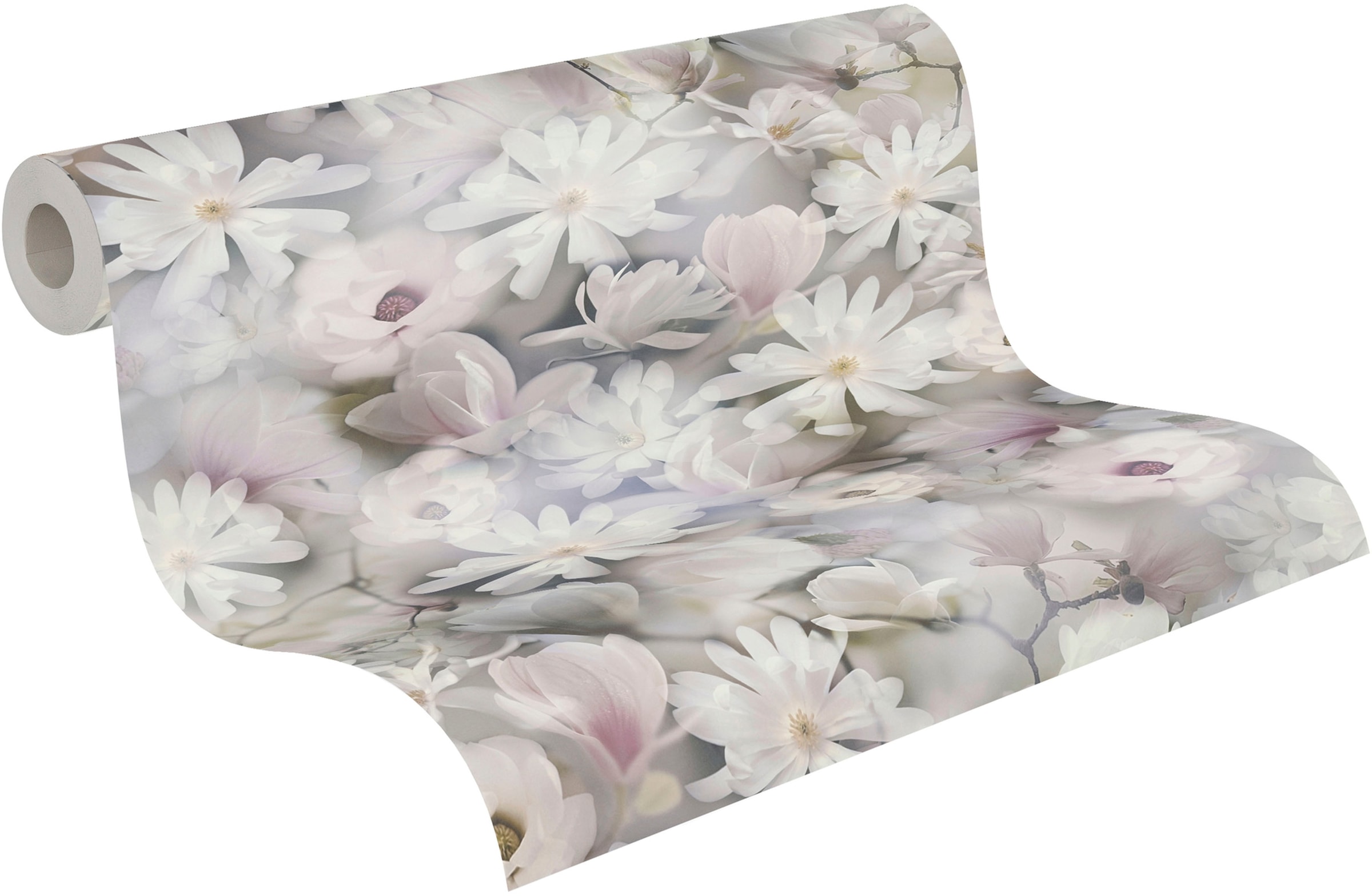 A.S. Création Vliestapete »PintWalls Floral zarte Blumentapete«, matt-gemustert-neutral, Blümchen Tapeten Wohnzimmer Schlafzimmer Küche modern Design Optik