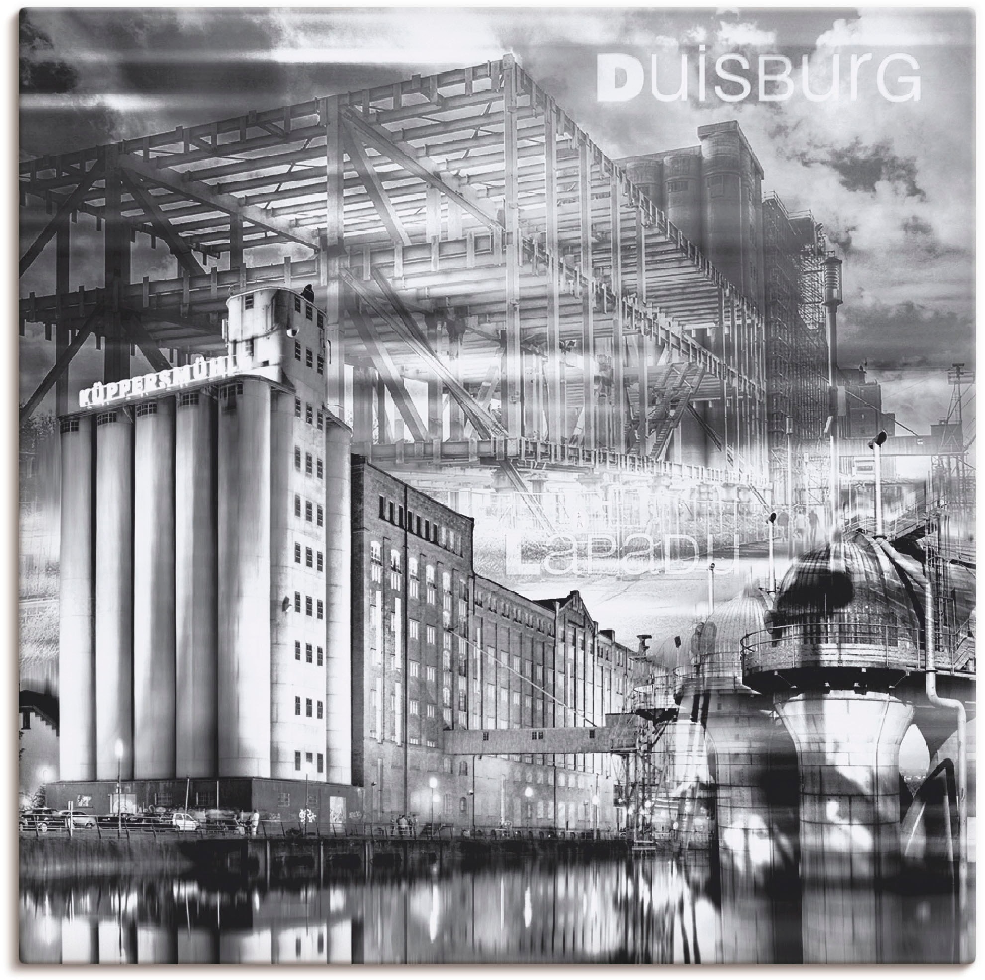 Artland Wandbild »Duisburg Skyline Collage III«, Deutschland, (1 St.), als Leinwandbild, Poster in verschied. Größen