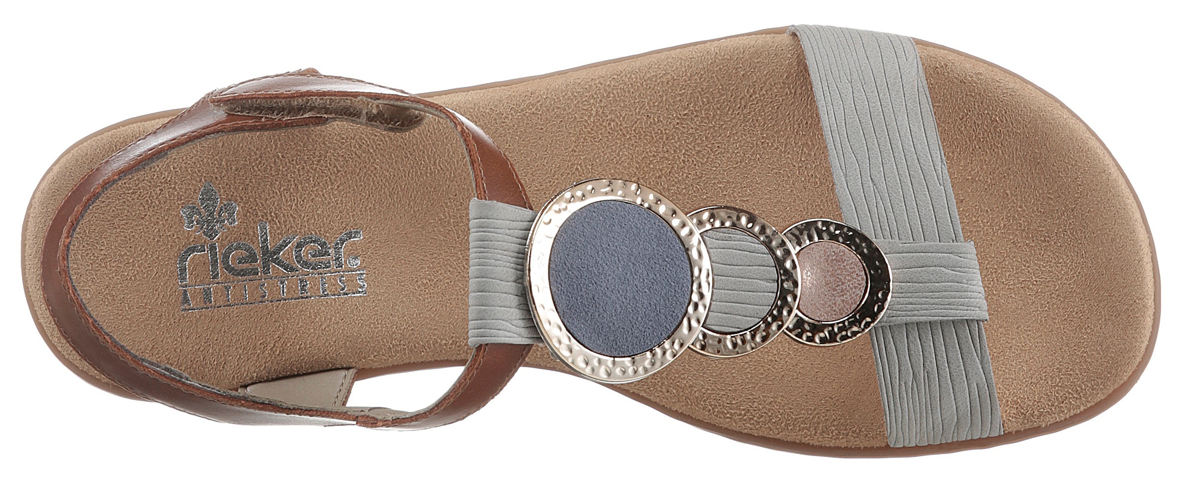 Rieker Riemchensandale  , Sommerschuh, Sandalette, Blockabsatz, mit angesagtem Schmuckelement