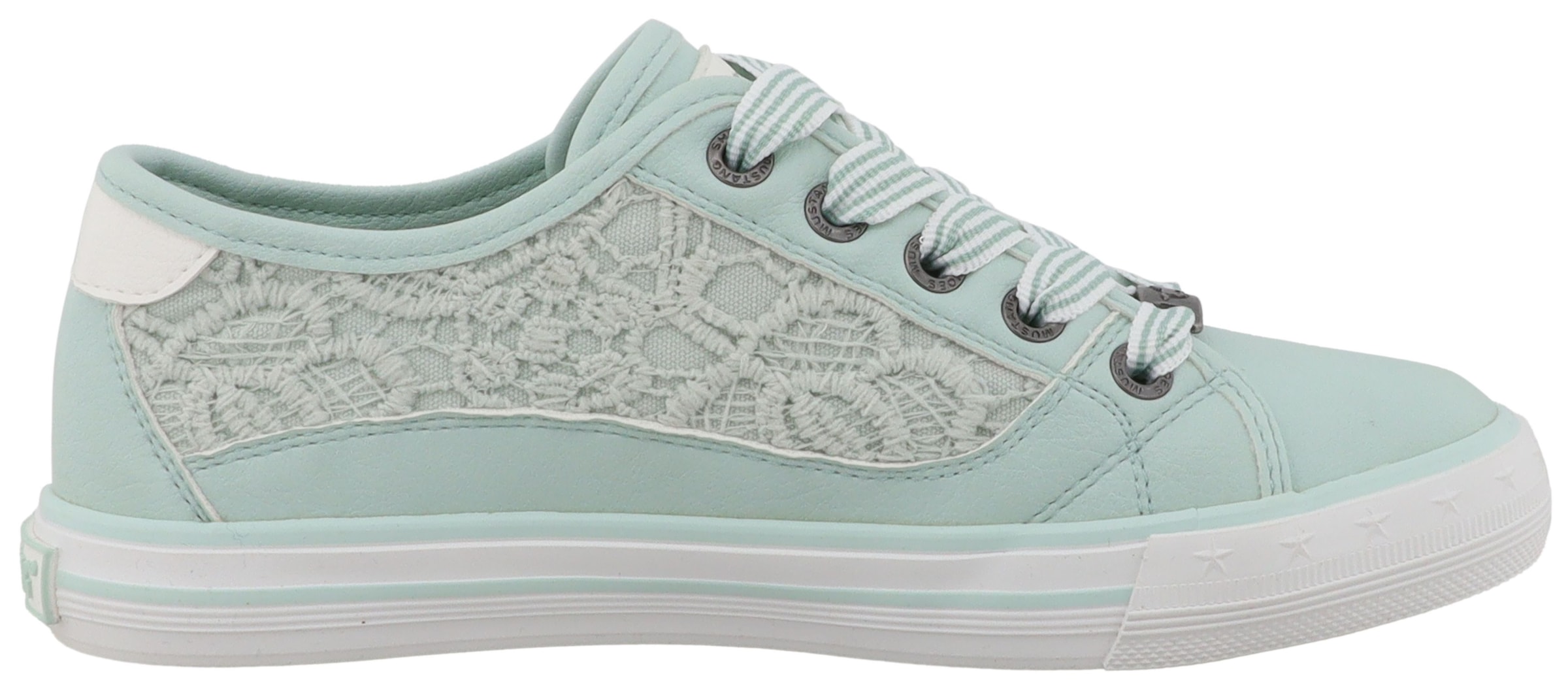 Mustang Shoes Sneaker »Gaspare«  Freizeitschuh, Schnürschuh, Halbschuh mit Blüten-Stickerei