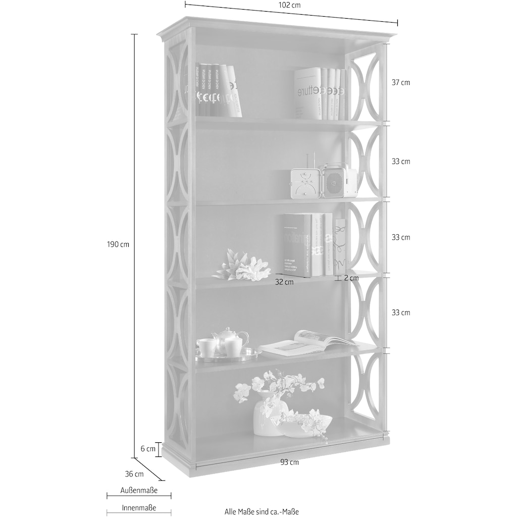 Home affaire Bücherregal »Fellini«, Breite 102 cm