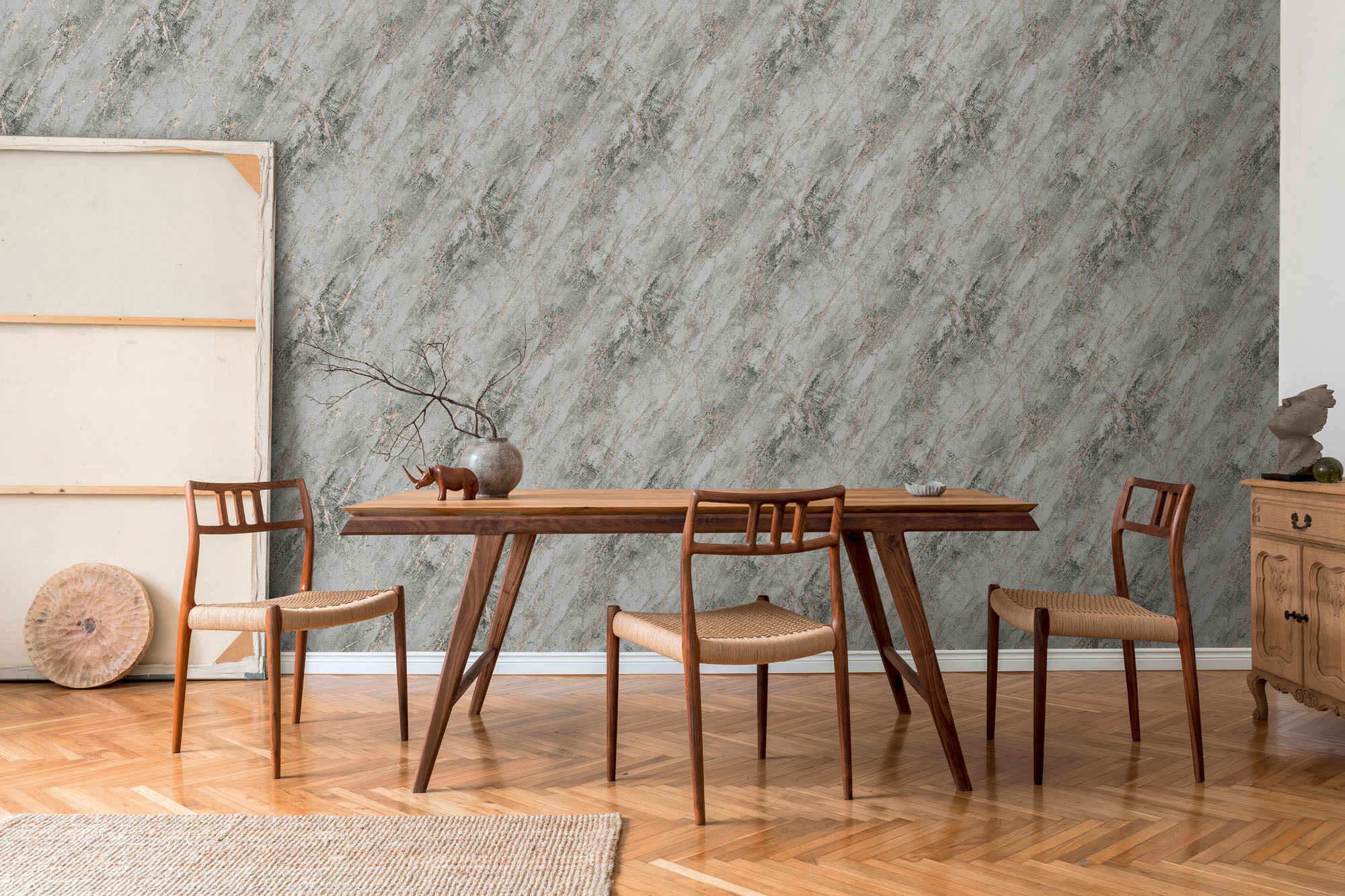A.S. Création Vliestapete »THE BOS Marmor Marmortapete«, matt-gemustert-neutral, Steinoptik Tapeten Wohnzimmer Schlafzimmer Küche modern Design Design