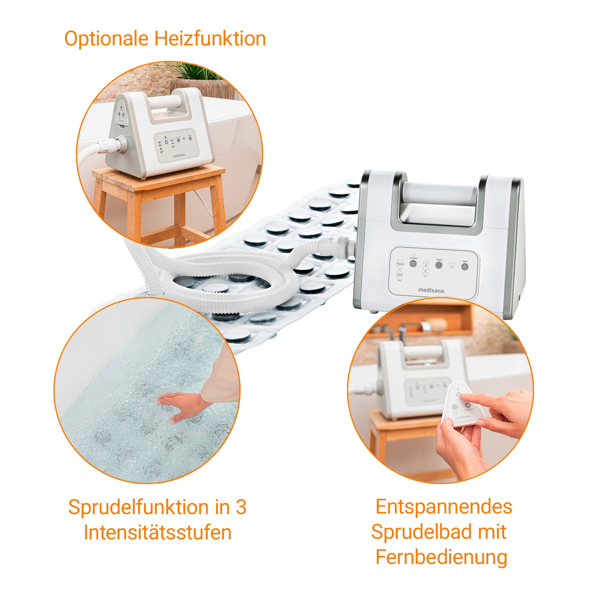 Medisana Luftsprudelbad »BBS« Massage-/Sprudelfunktion, 3 Intensitätsstufen, zuschaltbare Heizung