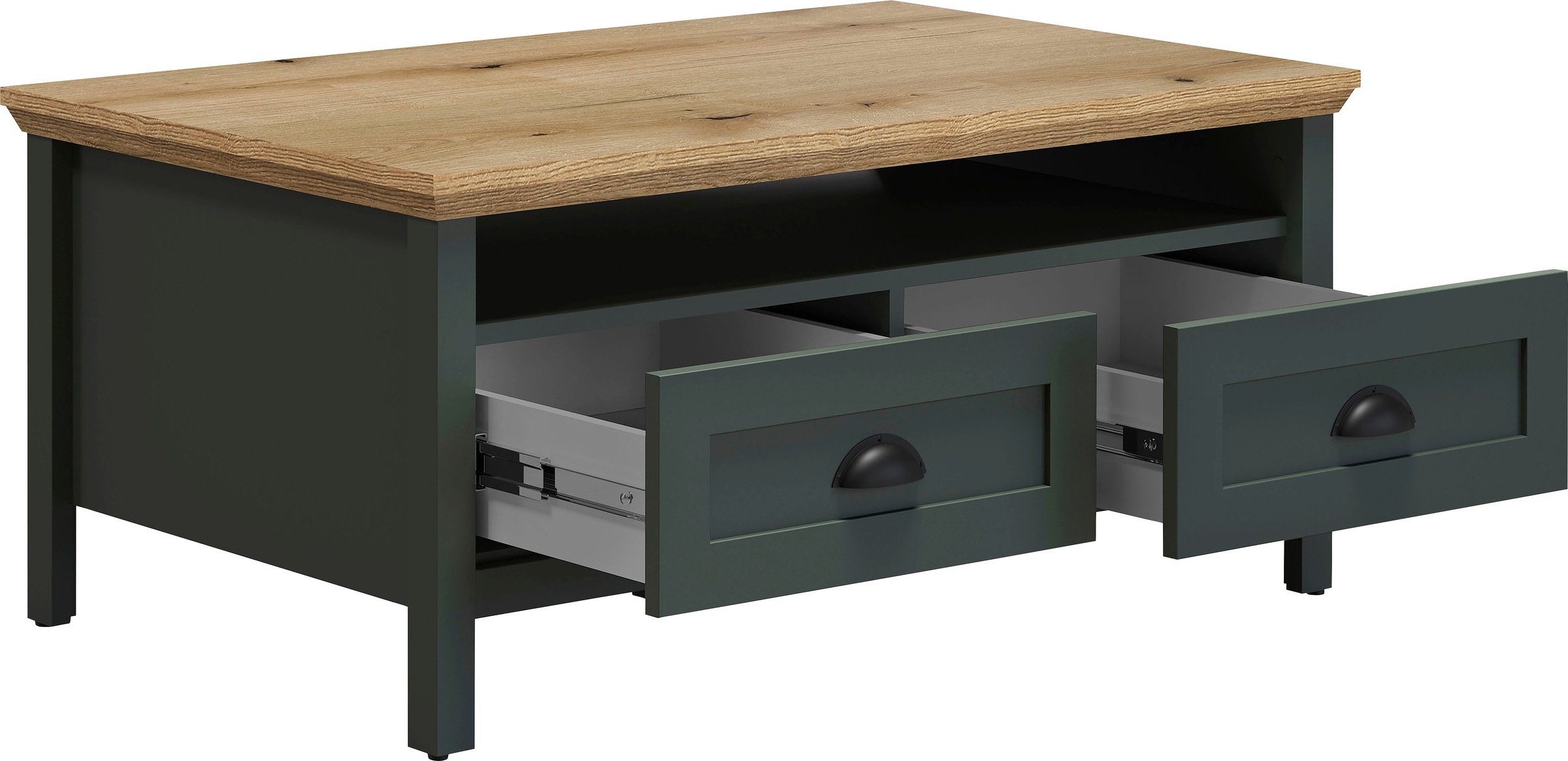 Home affaire Couchtisch »Vienna«, (1 St.), Sofatisch mit 2 Schubladen und Ablagefläche - (B/T/H) 101/60/45 cm