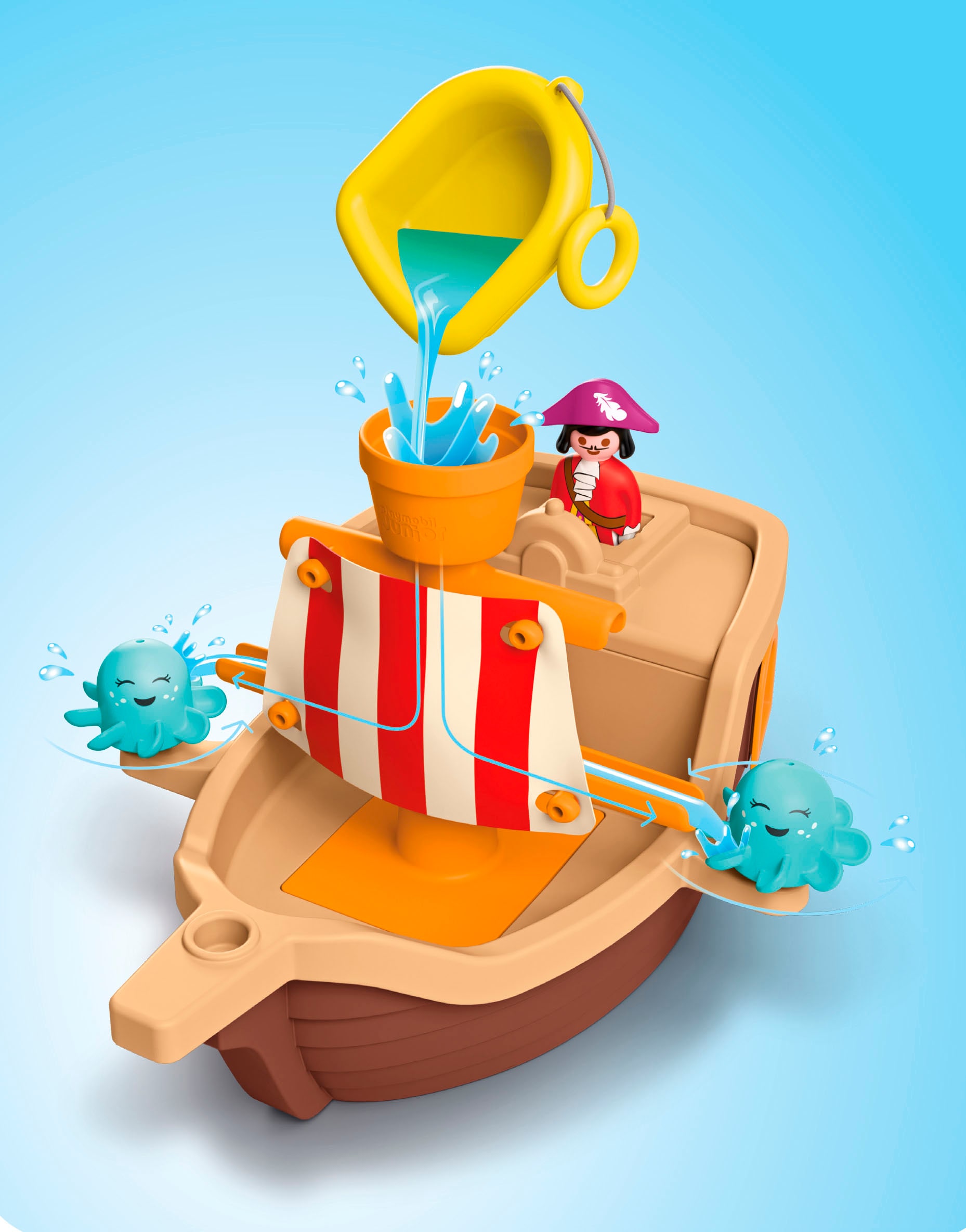 Playmobil® Konstruktions-Spielset »Peter Pans Piratenschiff mit Wasserspritzspaß (71769), JUNIOR & Disney«, (12 St.), Made in Europe