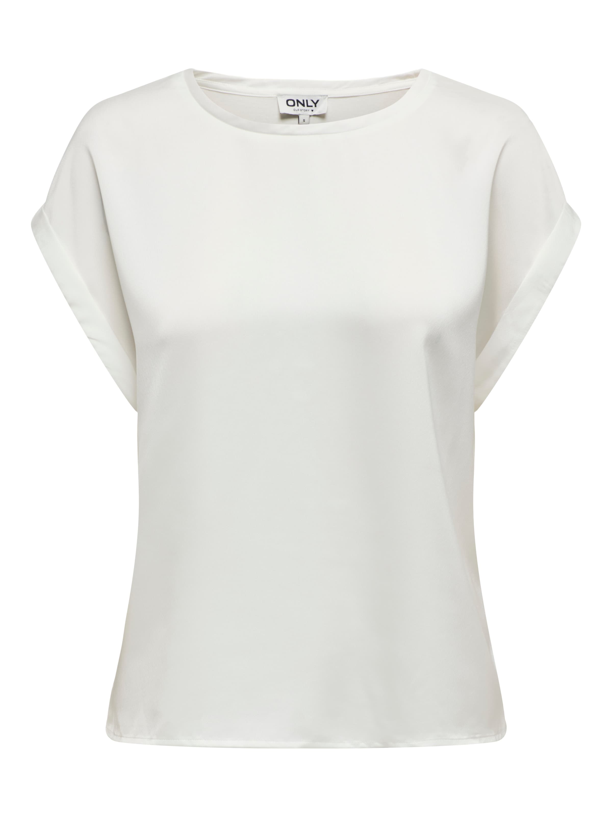 ONLY Kurzarmshirt »ONLLIEKE – Locker geschnitten mit Rundhals für Alltag und Büro«, regular fit, Web, Polyester, Rundhals, unifarben