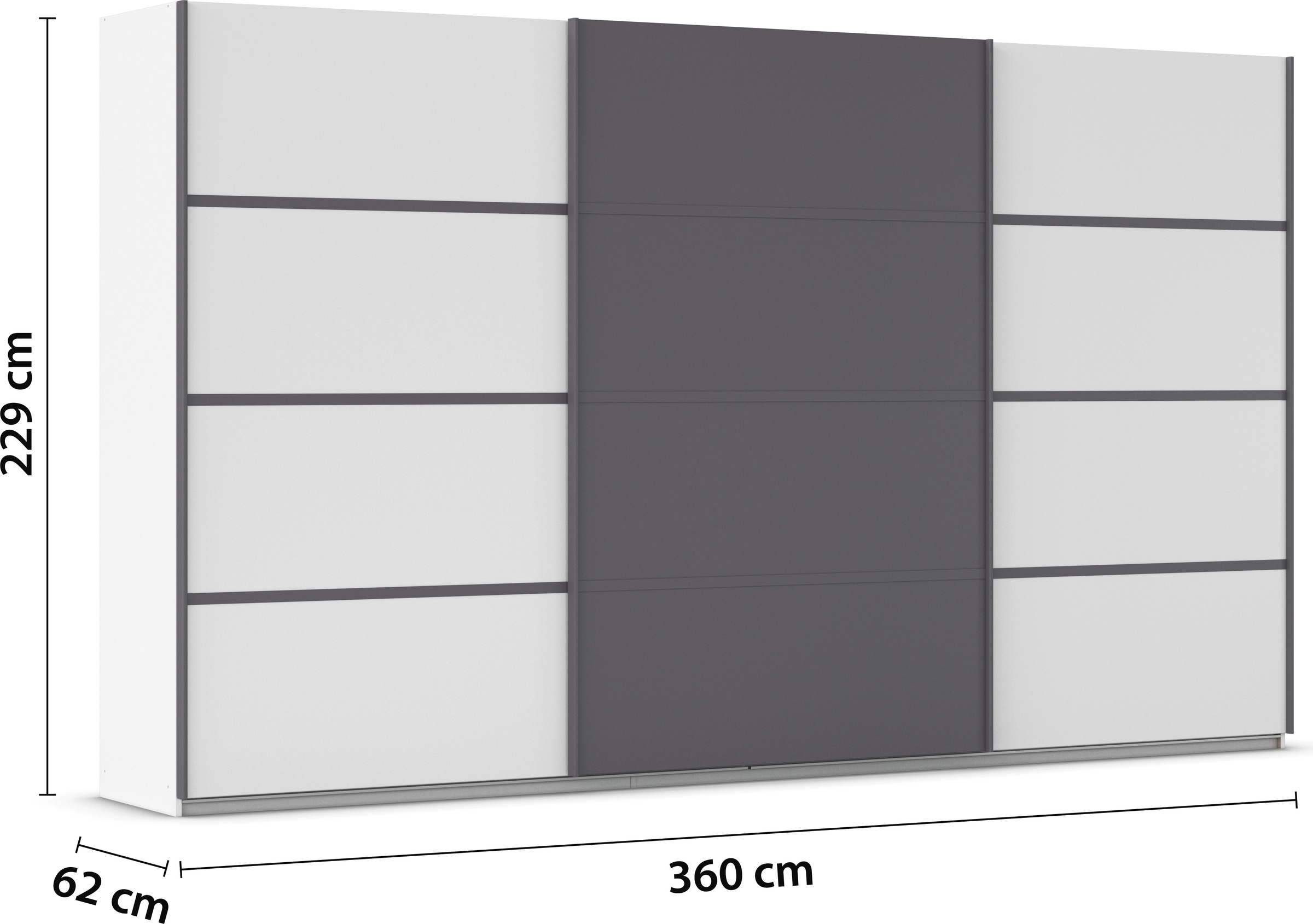 rauch Kleiderschrank »Schwebetürenschrank OTTO´s Choice Garderobe Schrank TOP ANGEBOT Avola«, (in 3 verschiedenen Ausstattungen BASIC/CLASSIC/PREMIUM), mit eleganten Zierleisten in Chrom, Schwarz oder Weiß MADE IN GERMANY