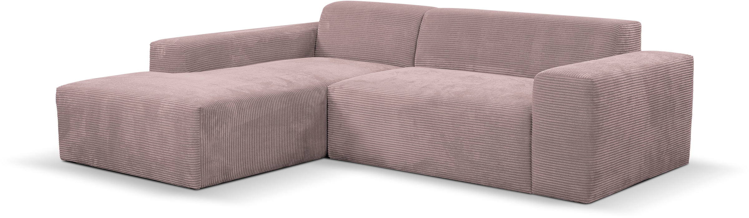 WERK2 Ecksofa »Zeus-L modern und zeitlos, Breite 253cm, bequemes Sofa«, Curvy Trend Ecksofa mit urbaner Optik