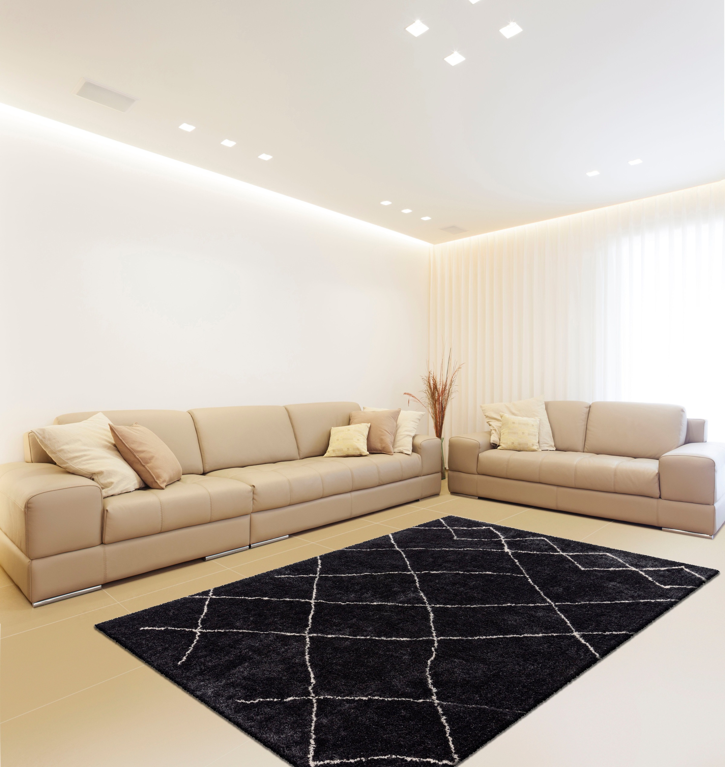 calo-deluxe Hochflor-Teppich »Elvar-5000«, rechteckig, 27 mm Höhe, besonders weich durch Microfaser, Wohnzimmer