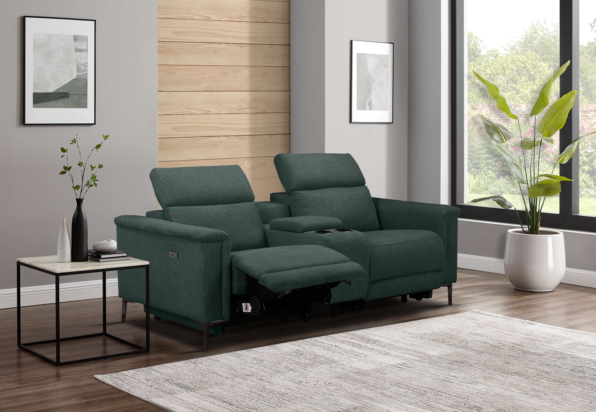 Places of Style 2-Sitzer »Lund, 2er-Kinosofa, TV-Sessel, Multimedia-Sofa, USB-A,«, m. elektrischer o. manueller Relaxfunktion, Getränkehalter u. Staufach