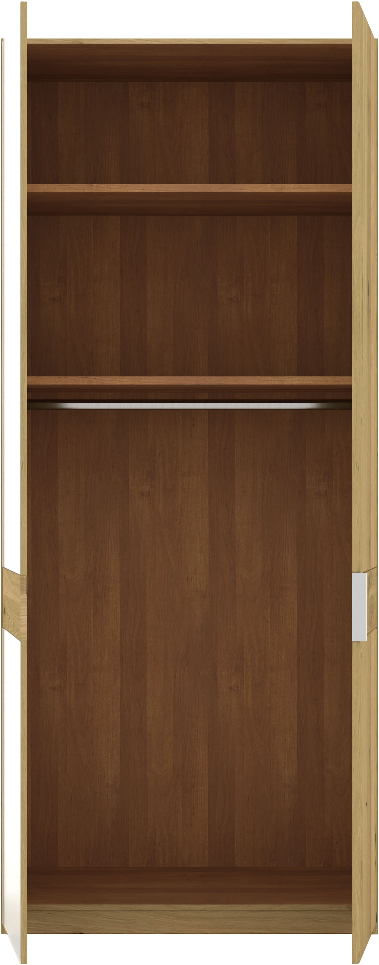 Musterring Drehtürenschrank »Savona, Kleiderschrank, Schrank, Garderobe, teilmassiv Eiche«, (mit Türdämpfern, mit Spiegel oder Glas, extra Böden, MADE IN GERMANY), Türen in Bianco-Eiche massiv, Spiegel-/Glastüren, verschiedene Größen