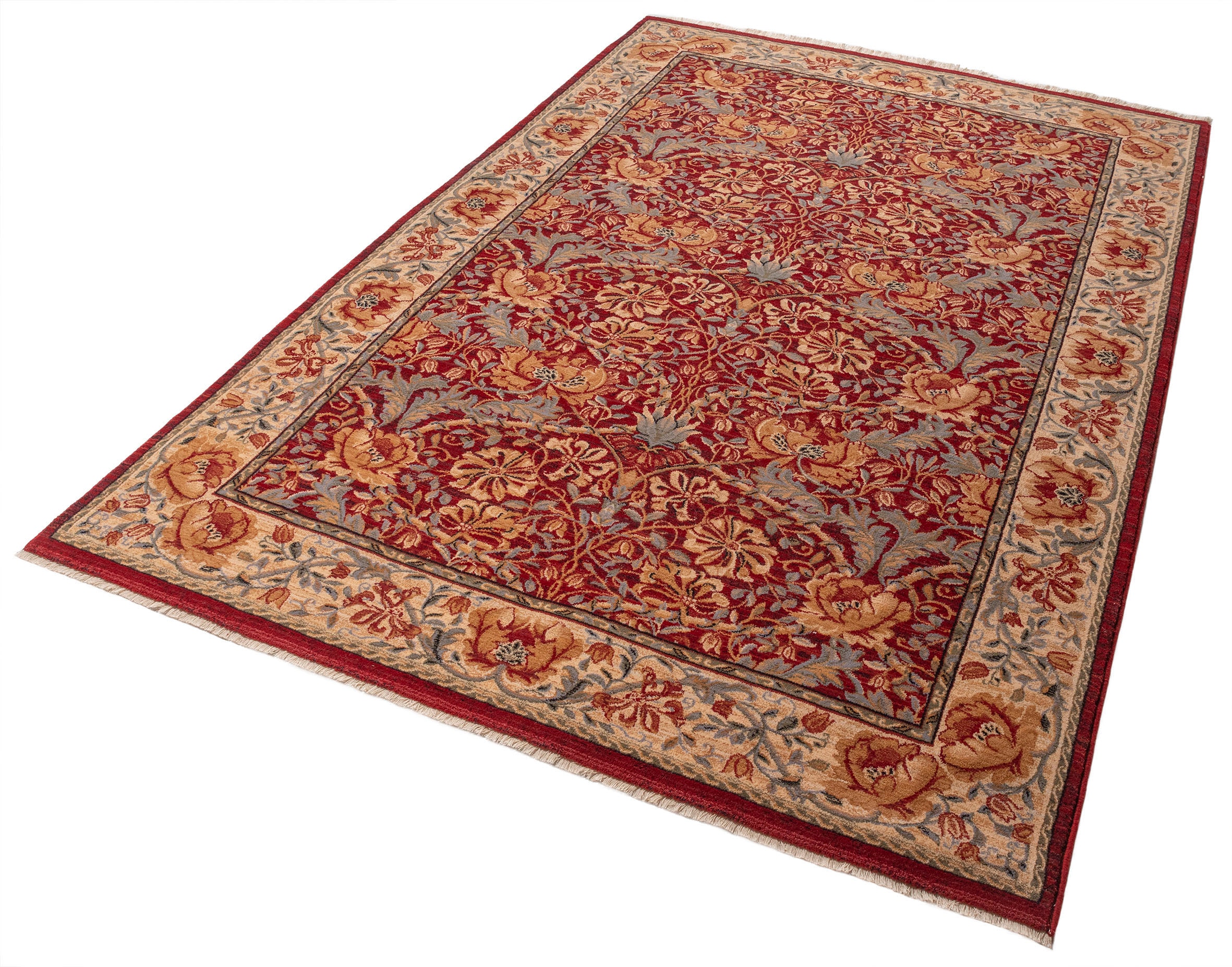 THEKO Wollteppich »Saharna 2968«, rechteckig, 10 mm Höhe, reine Wolle, Orient-Optik, mit Fransen