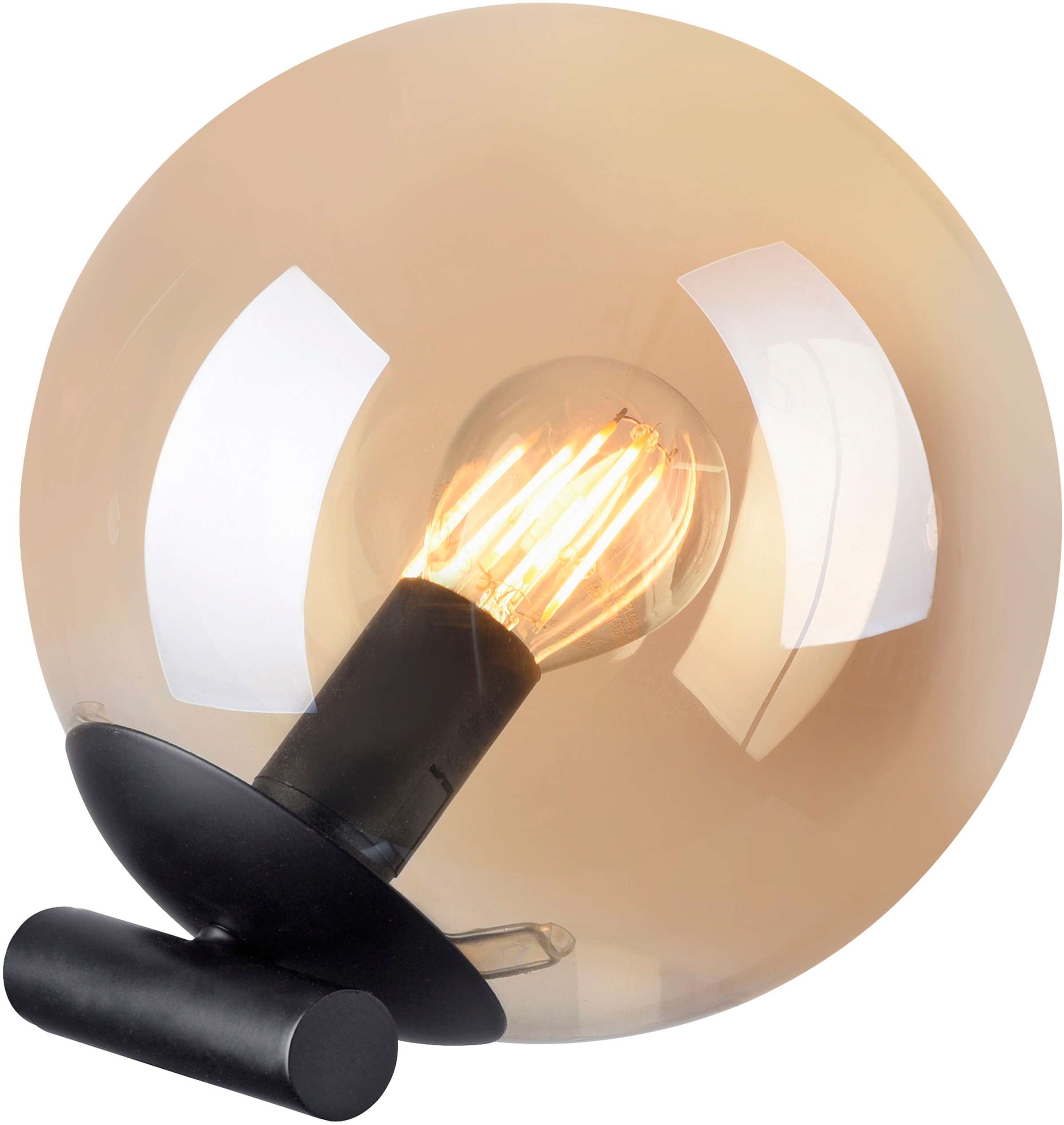 andas Tischleuchte »Nymölla«, 1 flammig, Leuchtmittel E14 | ohne Leuchtmittel, Tischleuchte mit großer Glaskugel, amberfarben oder opal matt weiß