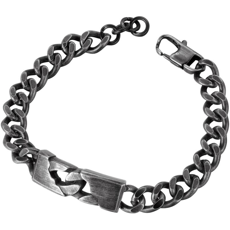 FIRETTI Armband »Schmuck Geschenk Edelstahl Armschmuck Armkette Panzerkette Vintage« antikfarben-schwarz 23 cm Zeitloses schönes Armband in Ketten...