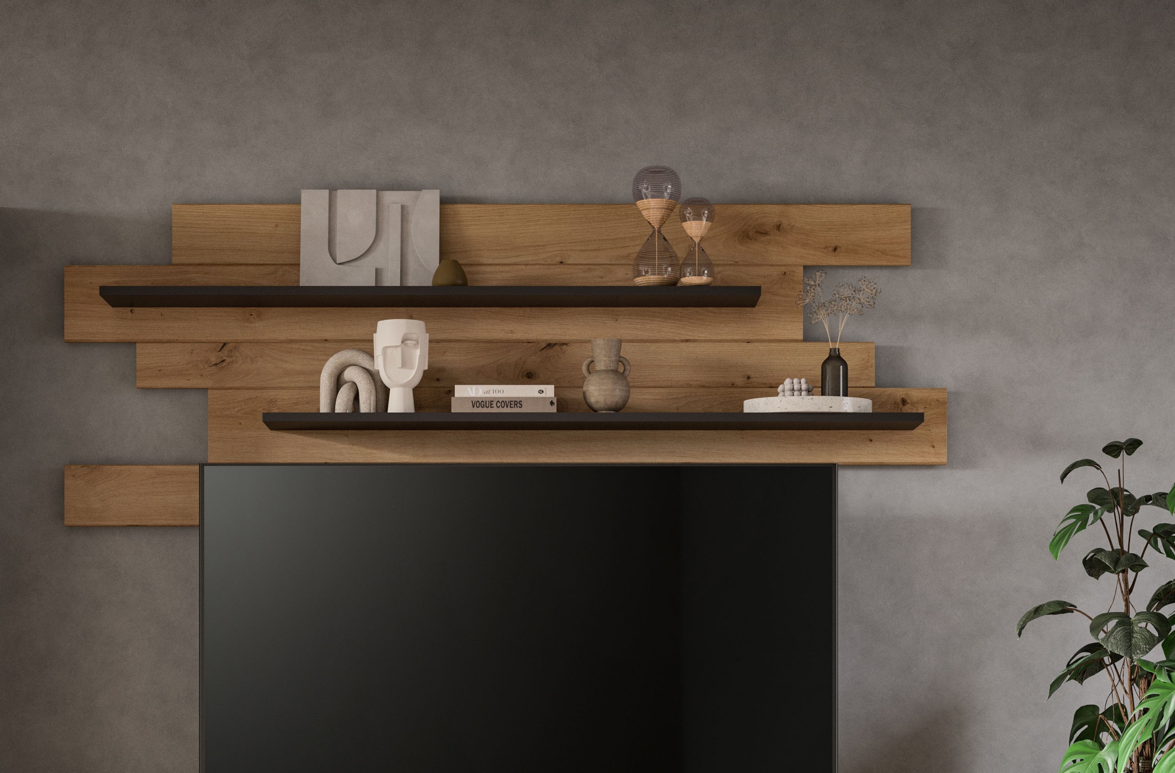 INOSIGN Wandboard »REHAT, Breite 180cm, inkl. 2 Ablageböden«, (1 St.), Wandregal, Wandpaneel, Regal, Paneel, Ablageboard