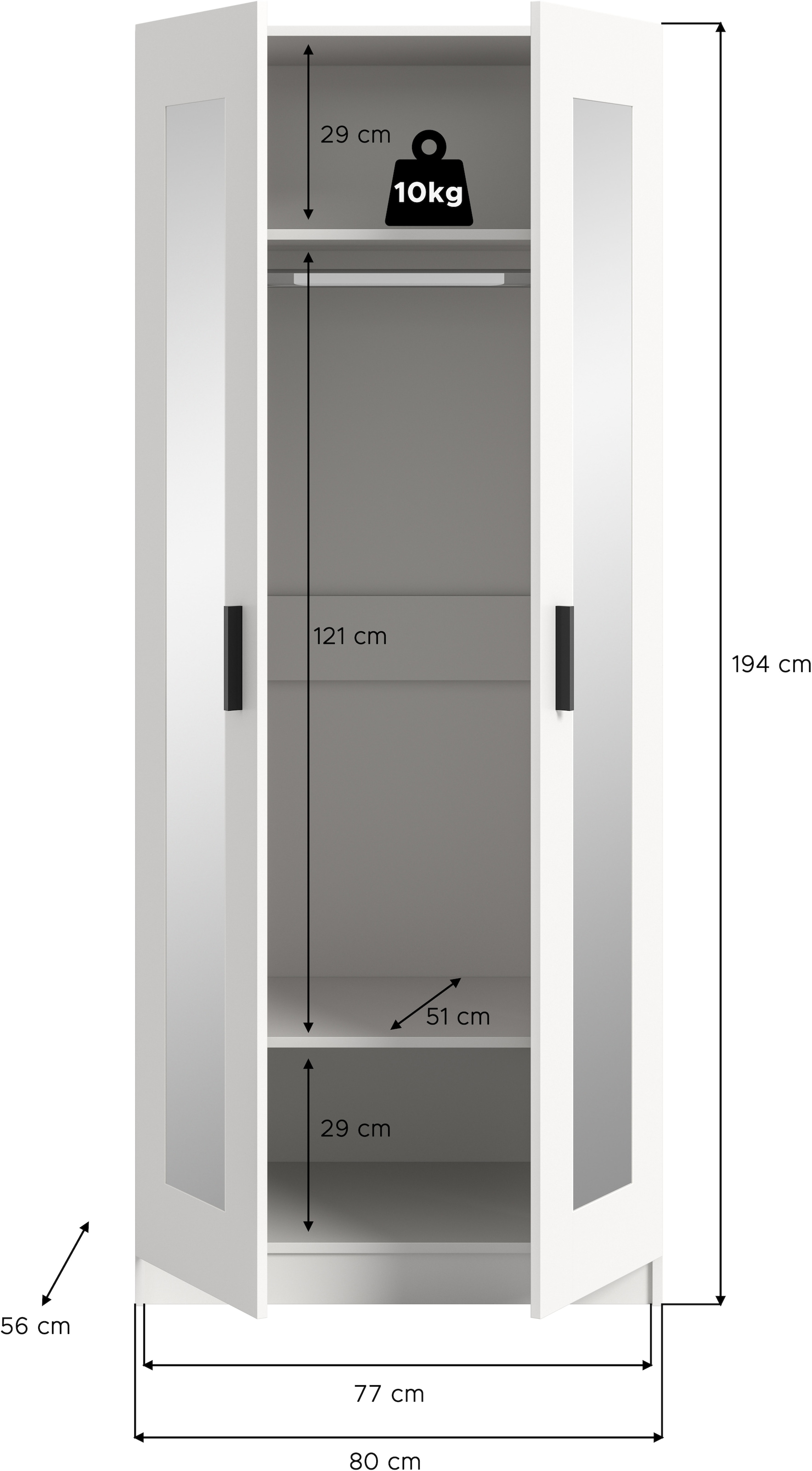 Home affaire Kleiderschrank »Farmsen, TOPSELLER!, Schlafzimmerschrank, Garderobe, Schrank« in verschiedenen Größen und Ausführungen erhältlich,  Kleiderschrank, Schlafzimmer, Garderobenschrank, Flur