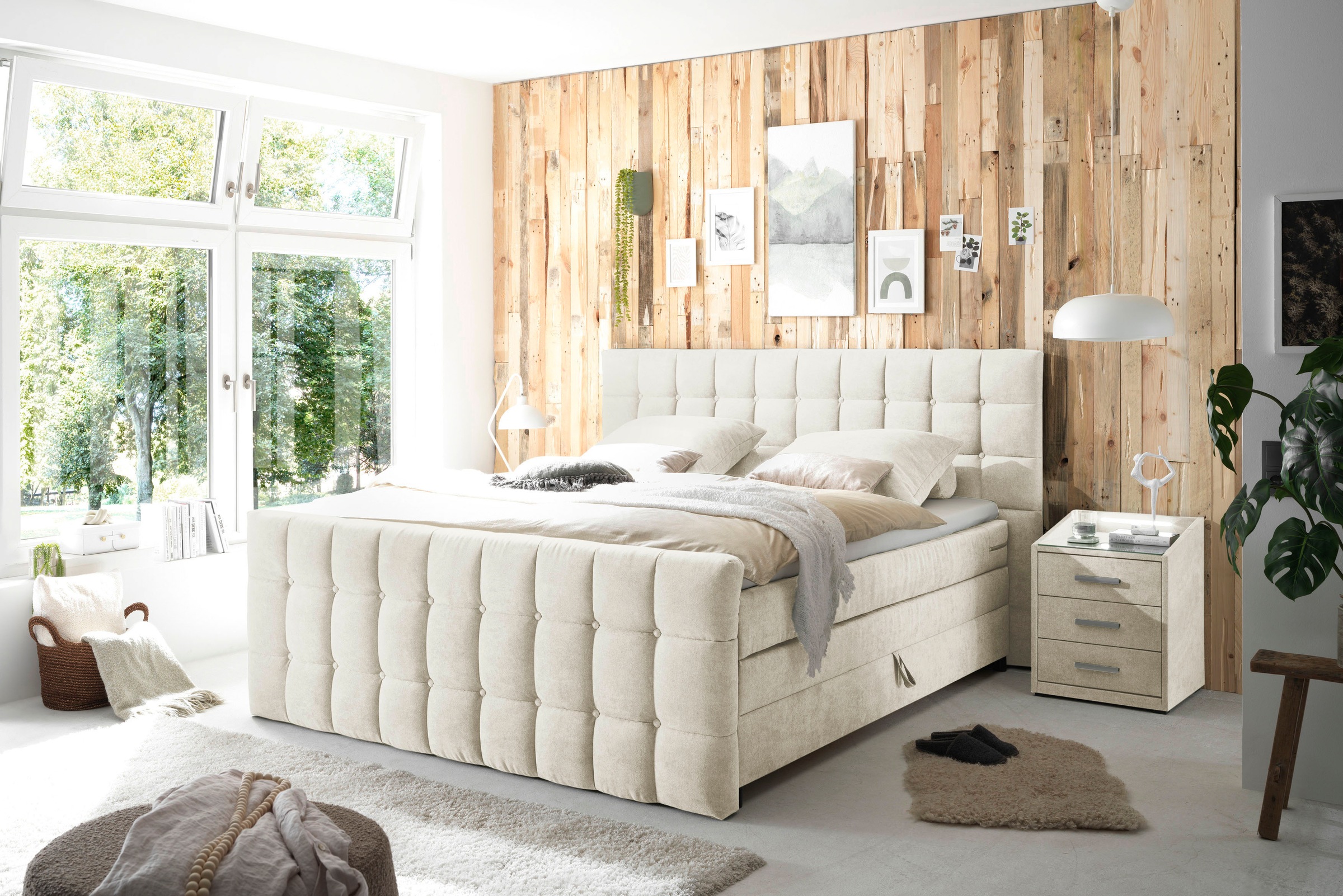 ED EXCITING DESIGN Boxspringbett »Mendoza« inkl. Bettkasten, erhältlich in den Breiten 160cm & 180cm