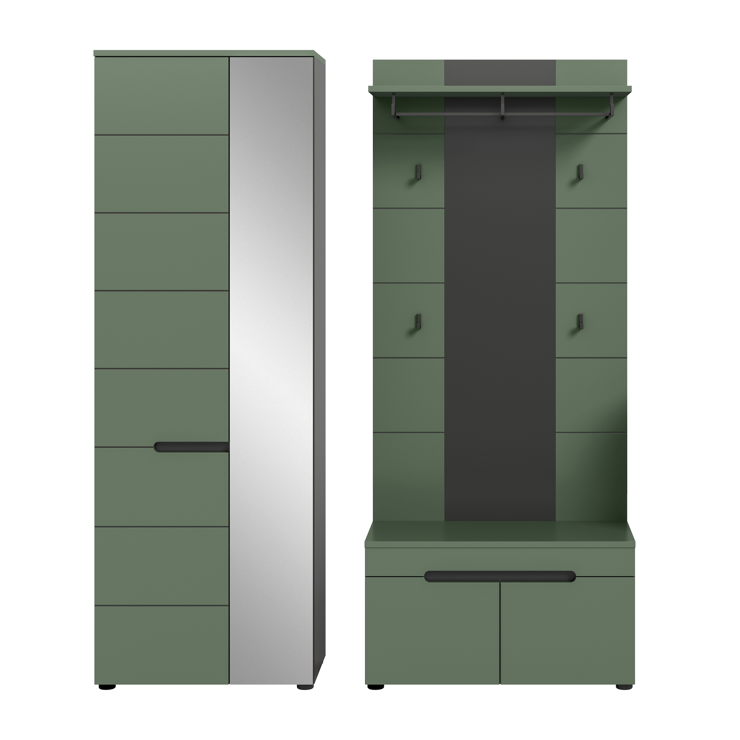 Home affaire Garderoben-Set »REHAT, TOPSELLER!, 3-teilig, Breite 160 cm, individuell erweiterbar« Set, bestehend aus: Garderobenschrank, Sitzbank und Paneel, 3 Stk. tlg.