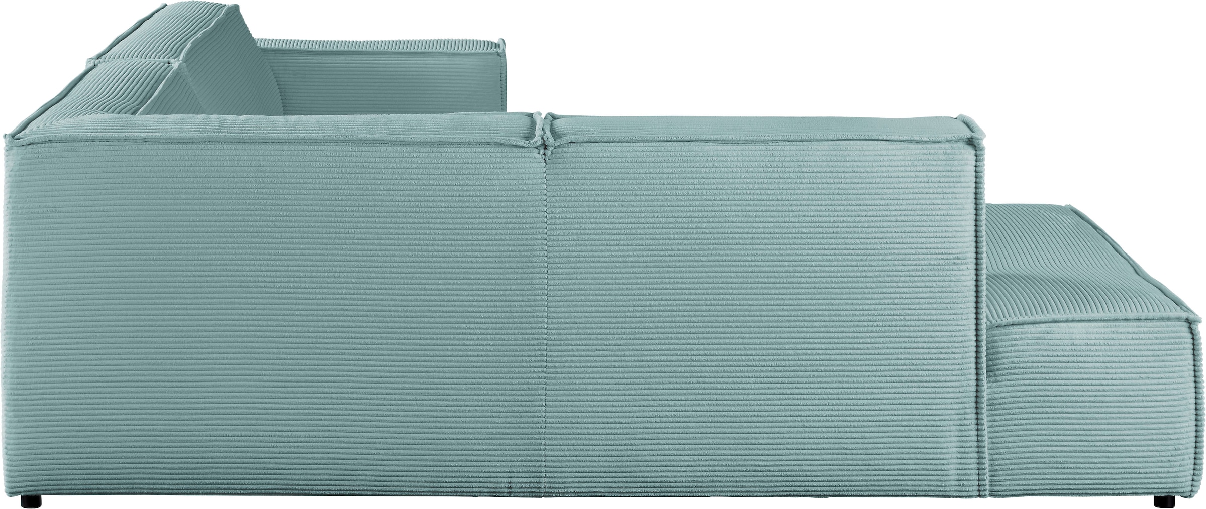 3C Candy Ecksofa »Matteo in elegant, kubischer Formensprache, bequem, L-Form«, mit auffälliger Kedernaht, Cord-Bezug, Lounge-Charakter, OTTOs Choice
