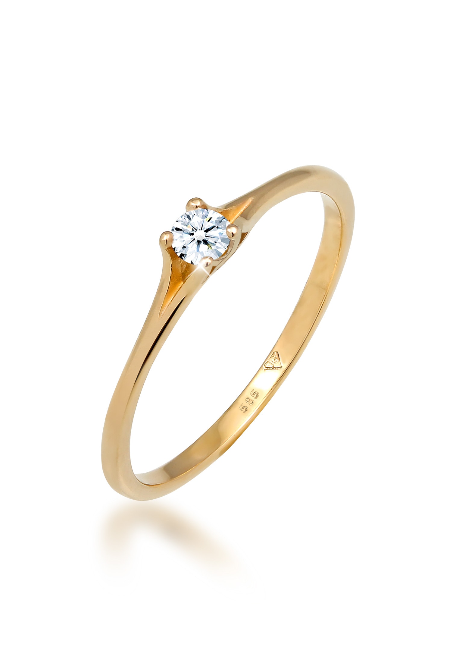 Elli DIAMONDS Verlobungsring »Verlobung Vintage Diamant (0.06 ct.) 585 Gelbgold«