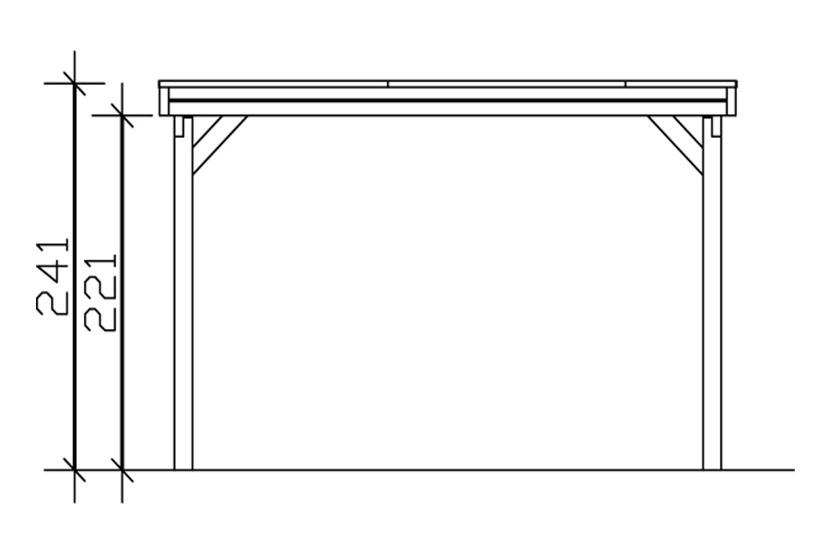 Skanholz Einzelcarport »Friesland«, 355 cm, braun