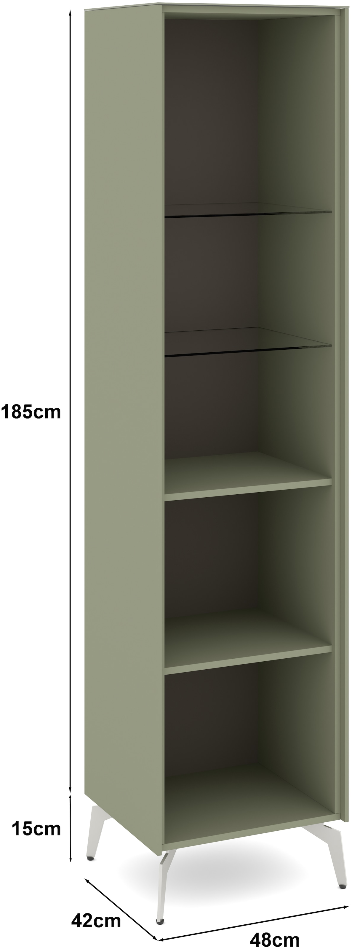 set one by Musterring Standvitrine »Reno« 1 Stk. tlg. Mit Winkelfuß in diversen Farben, 200 cm Höhe & Farbauswahl