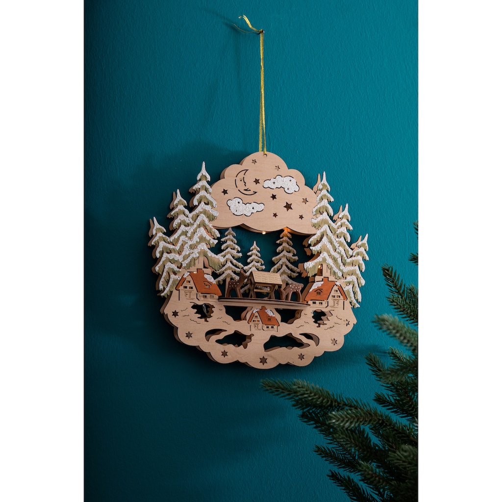 Myflair Möbel & Accessoires Dekolicht »Weihnachtsdeko«, aus Holz, Höhe ca. 29 cm