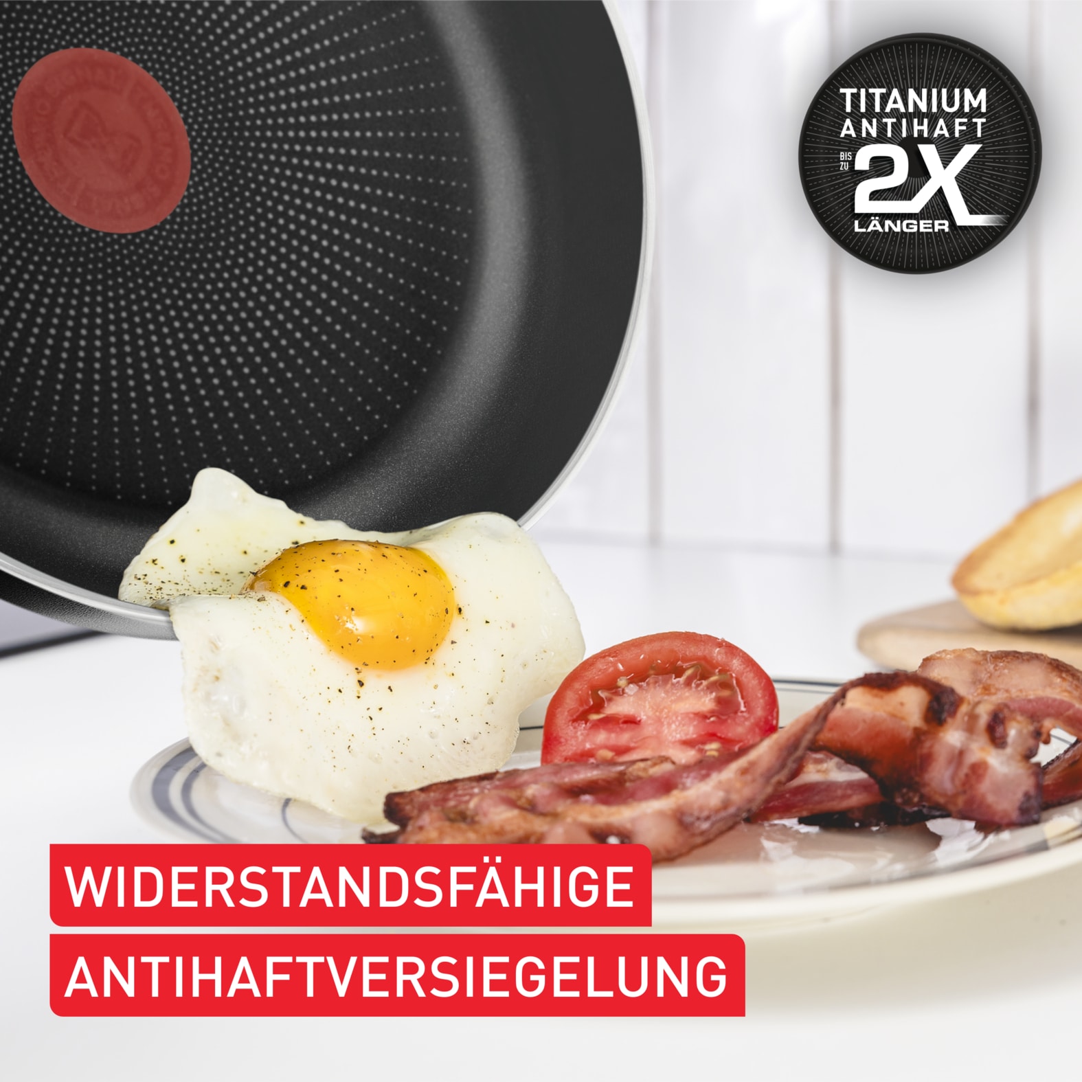 Tefal Bratpfanne »Hard Titanium Essential, Titanium Antihaftversiegelung« Aluminium 1 Stk. tlg. kompatibel mit Gas-/Elektro-/Keramikherden, nicht induktionsgeeignet