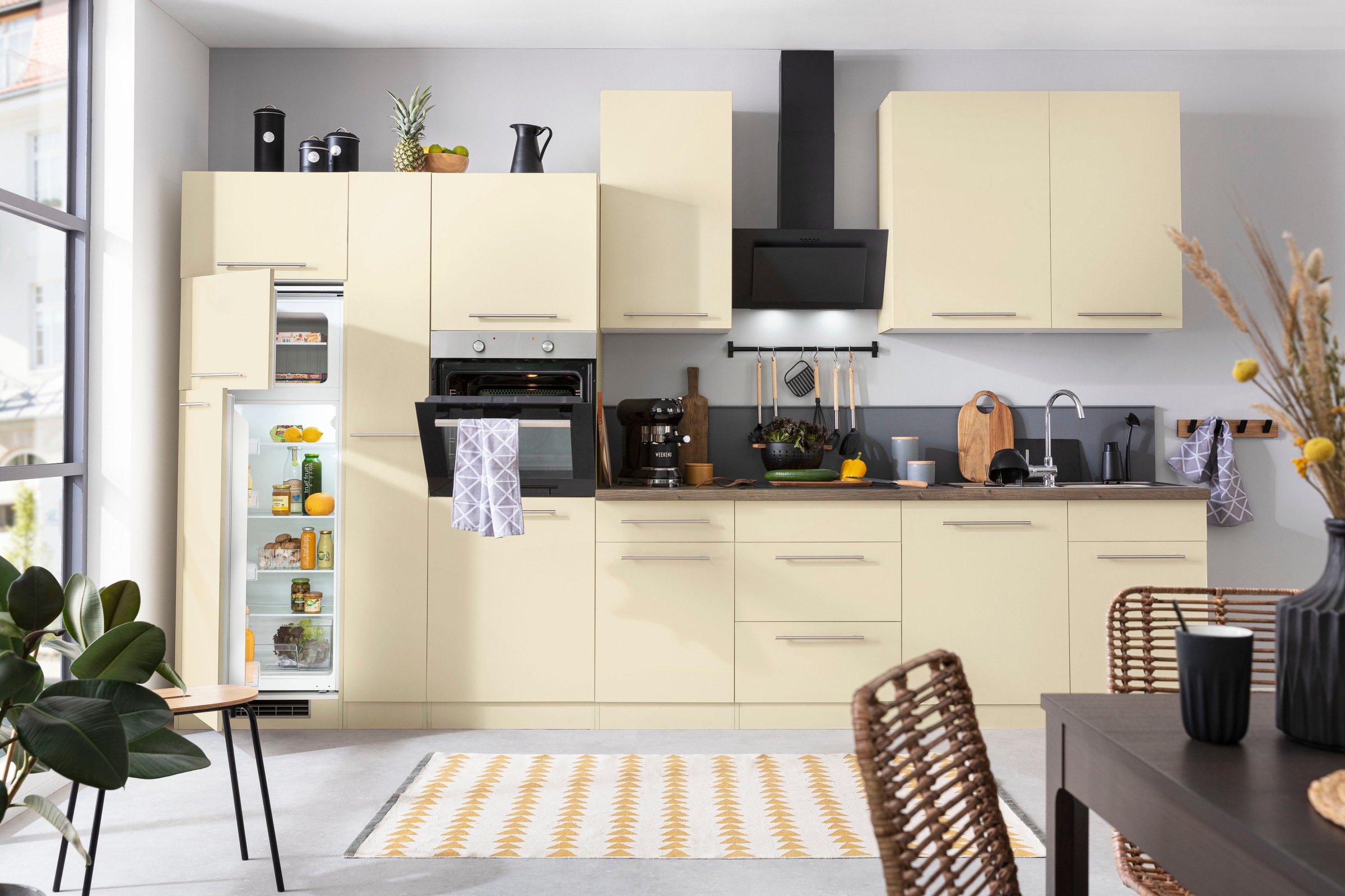 wiho Küchen Küchenzeile »Unna« mit E-Geräten, Breite 370 cm günstig online kaufen