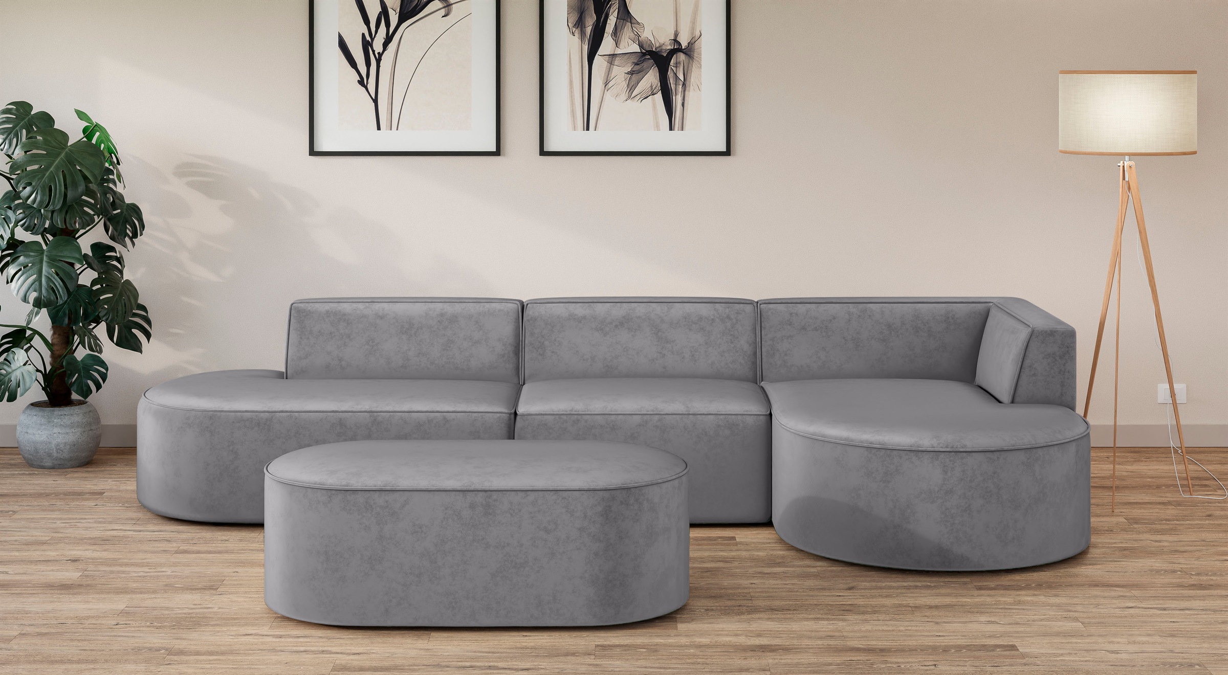 OTTO home Ecksofa »EIVIND Designer Sofa mit Ottomane rechts/links, B/T/H: 3 günstig online kaufen