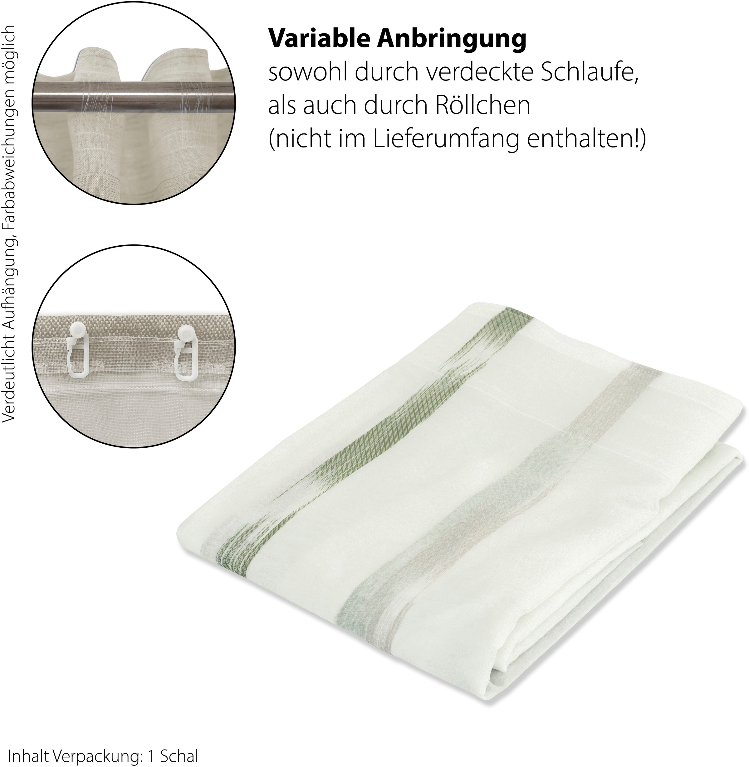 HOMING Gardine »Steen«, (1 St.), Farbverlauf, Streifen, transparent, Wohnzimmer