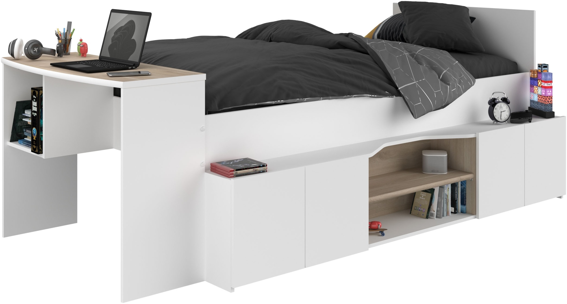 Parisot Hochbett »Cleo« 1 Stk. tlg. Schreibtisch beidseitig anbaubar, viel günstig online kaufen