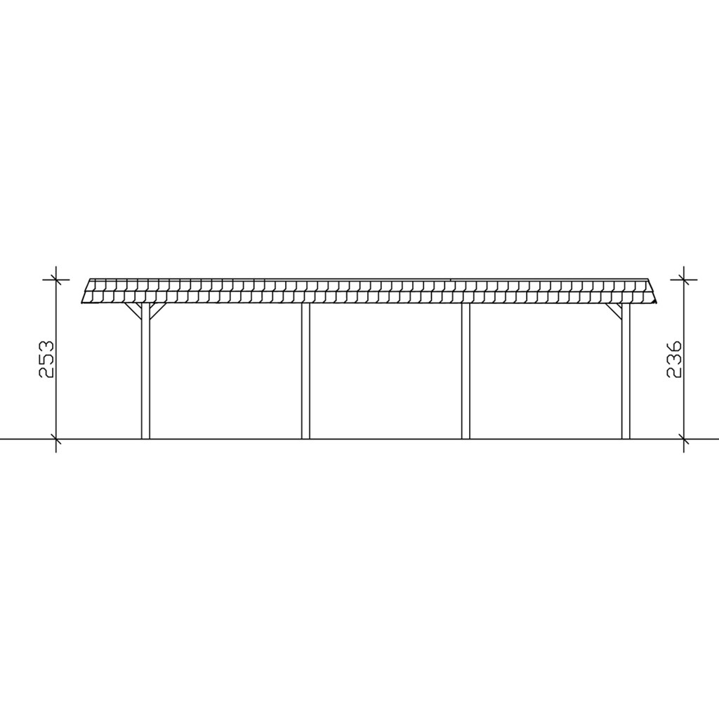 Skanholz Doppelcarport »Wendland«, Leimholz-Nordisches Fichtenholz, 550 cm, braun