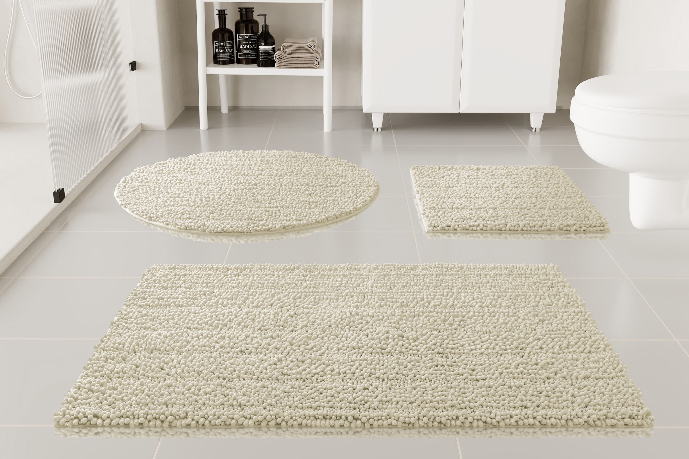 OTTO home Badematte »Torrni« Höhe 22 mm rutschhemmend beschichtet fußbodenheizungsgeeignet | schnell trocknend Badteppich, getuftet, modern, Uni, antirutsch, flauschig, hochflor