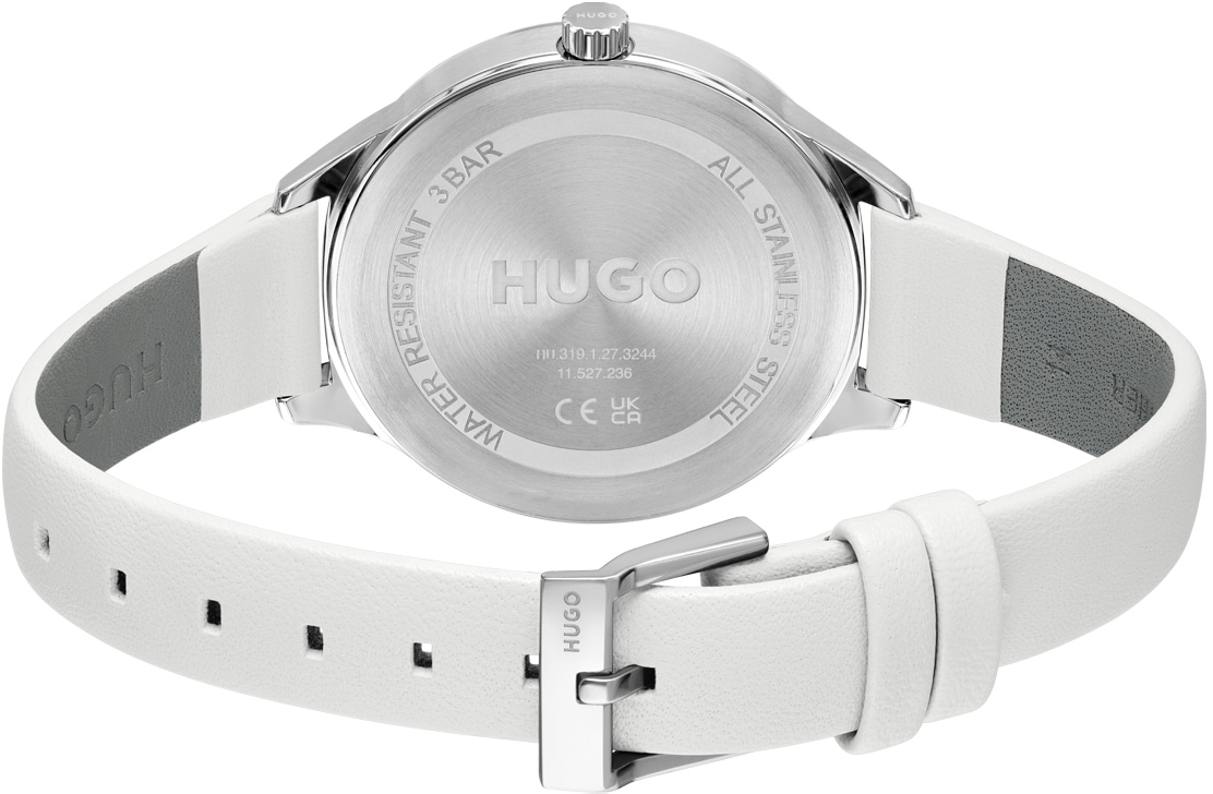 HUGO Quarzuhr »#FLASH, 1540113«, Armbanduhr, Damenuhr, Glassteine, analog