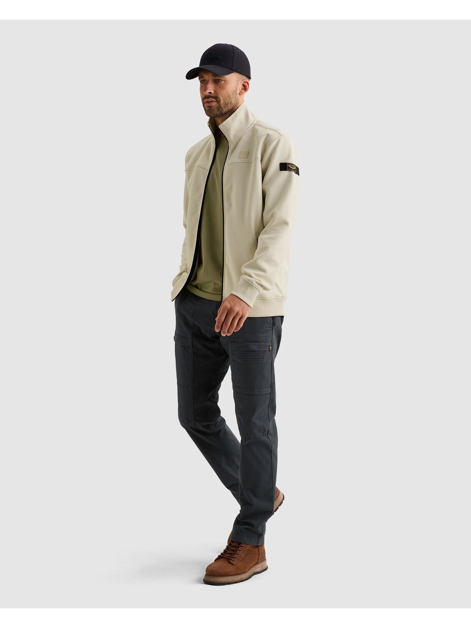 PME LEGEND Sweatjacke Seitliche Reißverschlusstaschen, vordere Passe mit dezenten Ziernähten