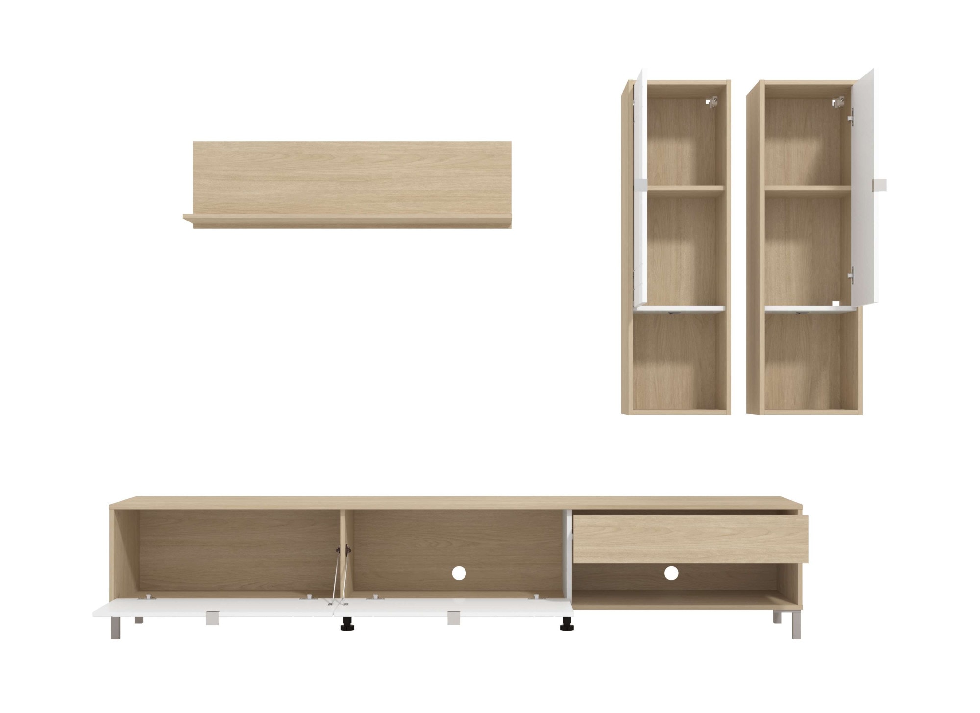 Home affaire Wohnwand »Cambridge Anbauwand, Wohnkombination, Wohnzimmer-Set,« 4 Stk. tlg.