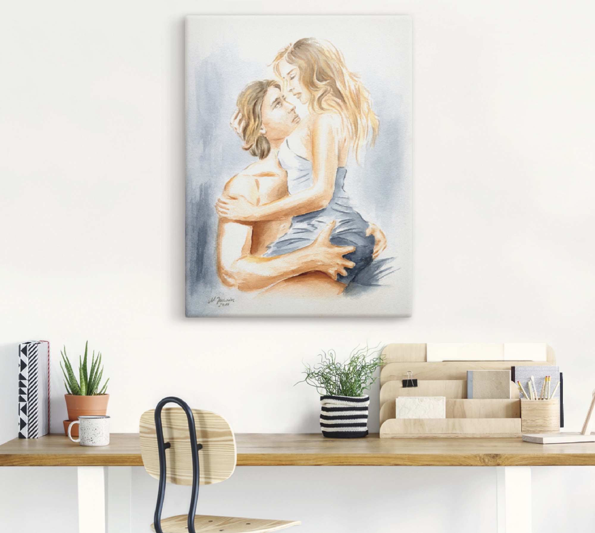 Artland Wandbild »Verliebtes Pärchen - erotisches Aquarell«, Paar, (1 St.), günstig online kaufen