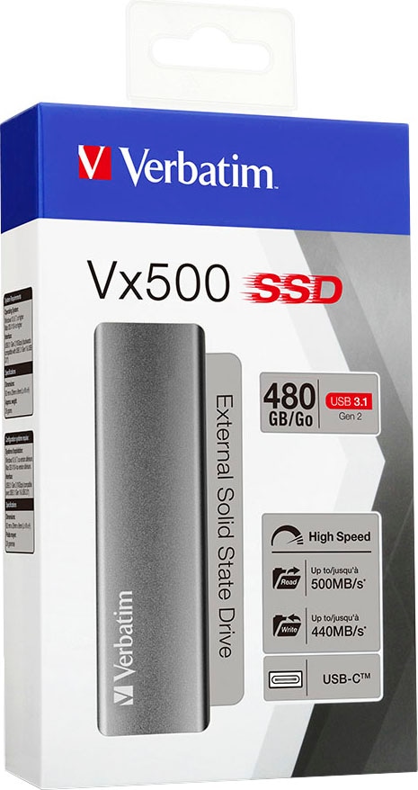 Verbatim externe SSD »Vx500«, Anschluss USB 3.1 Gen 2