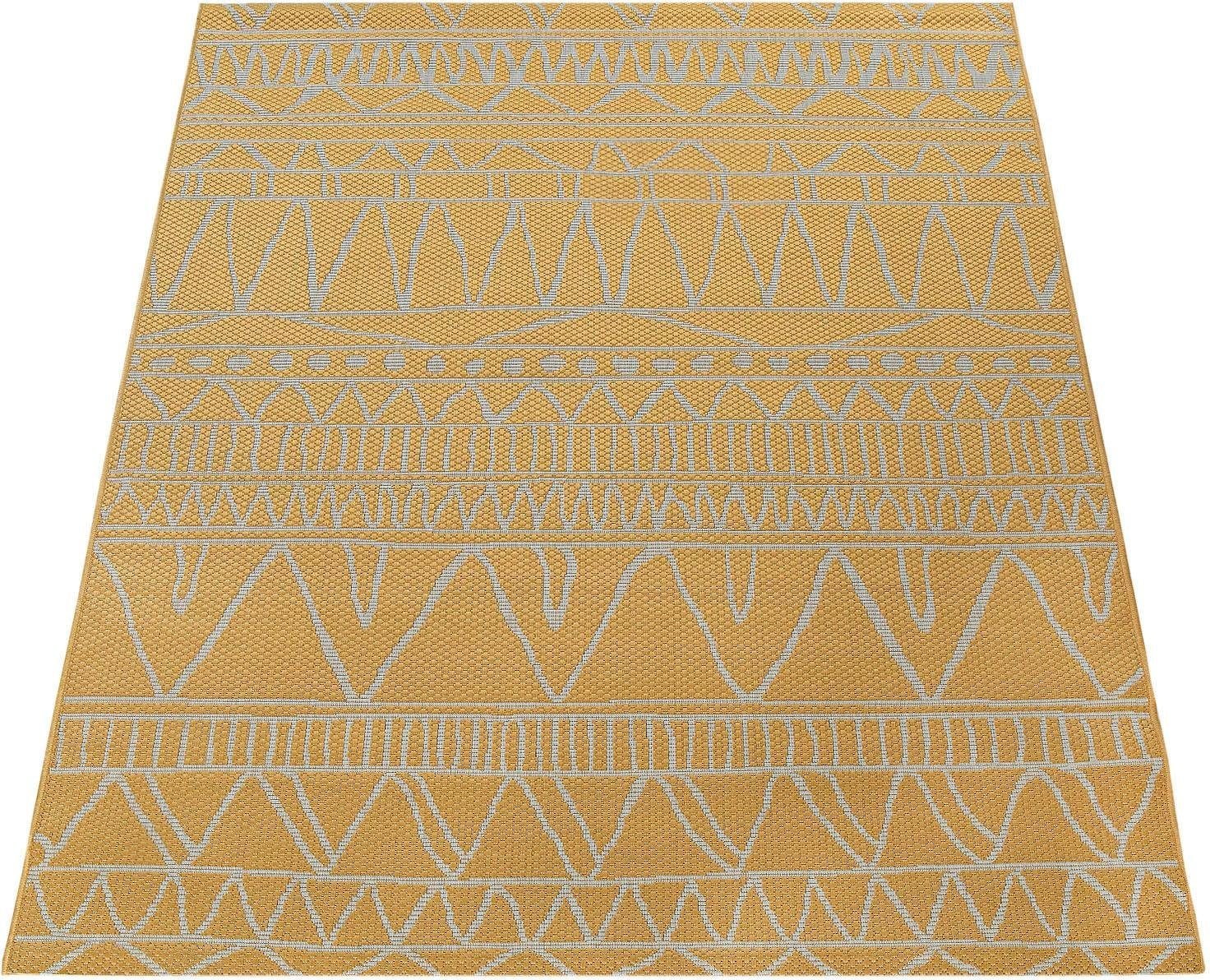 Paco Home Teppich »Illusion 321«, rechteckig, 5 mm Höhe, Flachgewebe, modernes Design, In- und Outdoor geeignet, UV-beständig