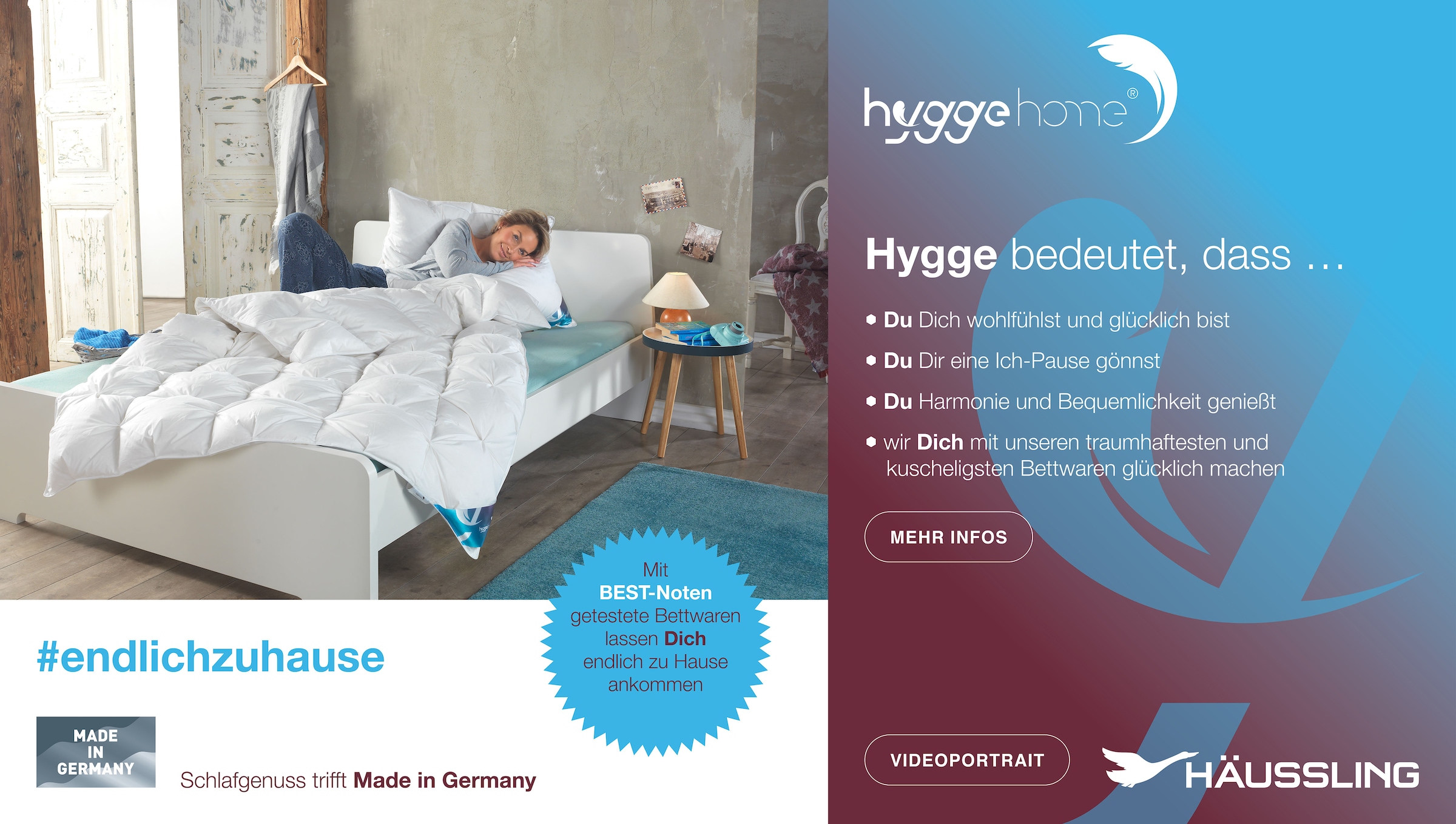 Haeussling Daunenkissen »Hygge Home Plissee (biobasiert) 3-Kammer-Kissen«, Füllung: Außenkammer mit 90% Daunen, 10% Federn, (1 St.)