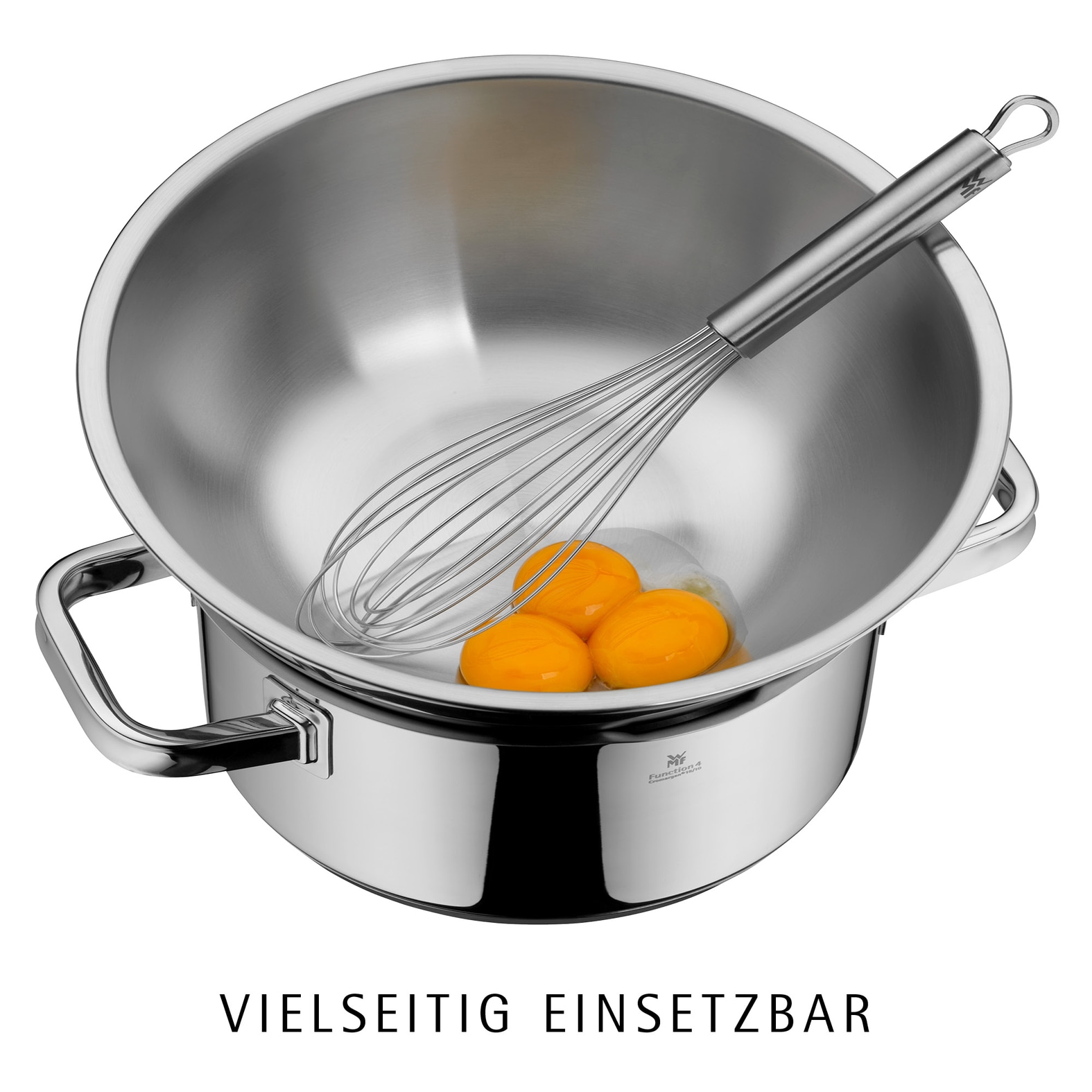 WMF Schüssel »Set Gourmet (Ø 16/18/22/24 cm), 360° Schüttrand, tropffreies Ausgießen« 4 Stk. aus Edelstahl vielseitig, stapelbar, platzsparende Aufbewahrung