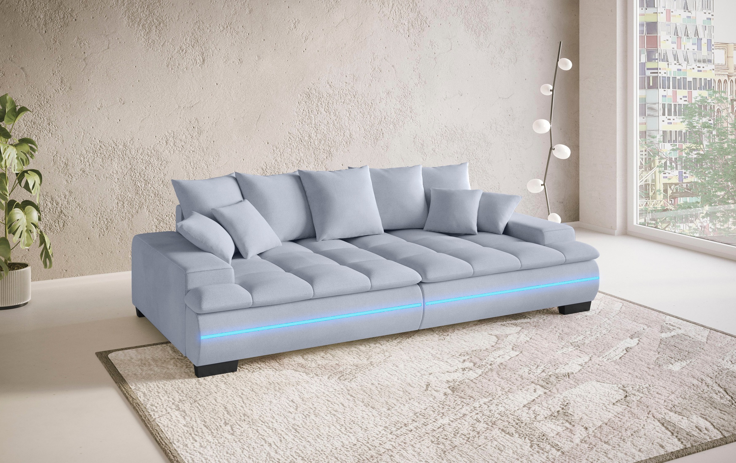 Mr. Couch Big-Sofa »Haiti II«, RGB-LED Beleuchtung, Kaltschaumpolsterung, bis 140 kg belastbar