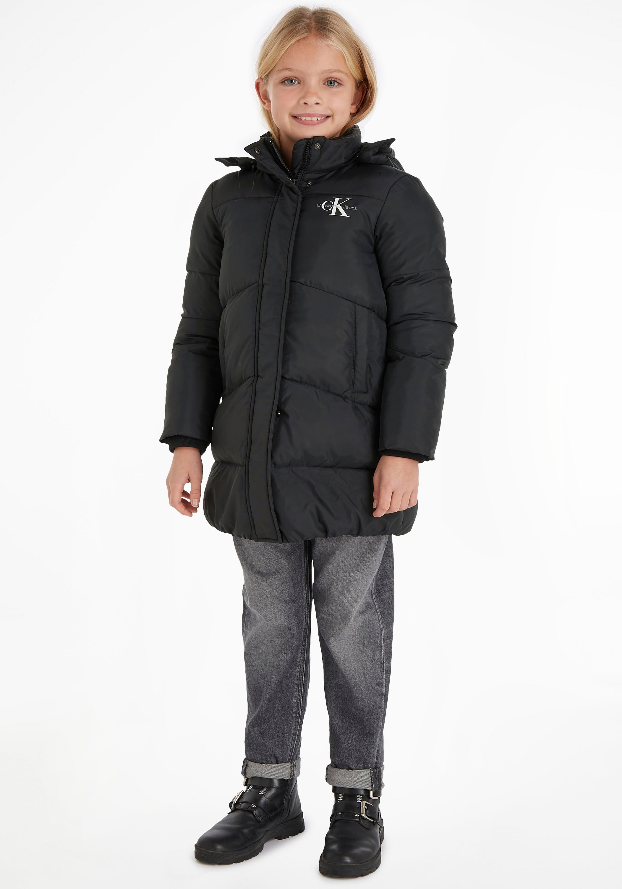 Steppmantel »CK LONG PUFFER COAT«, für Kinder bis 16 Jahre und Calvin Klein Markenlabel